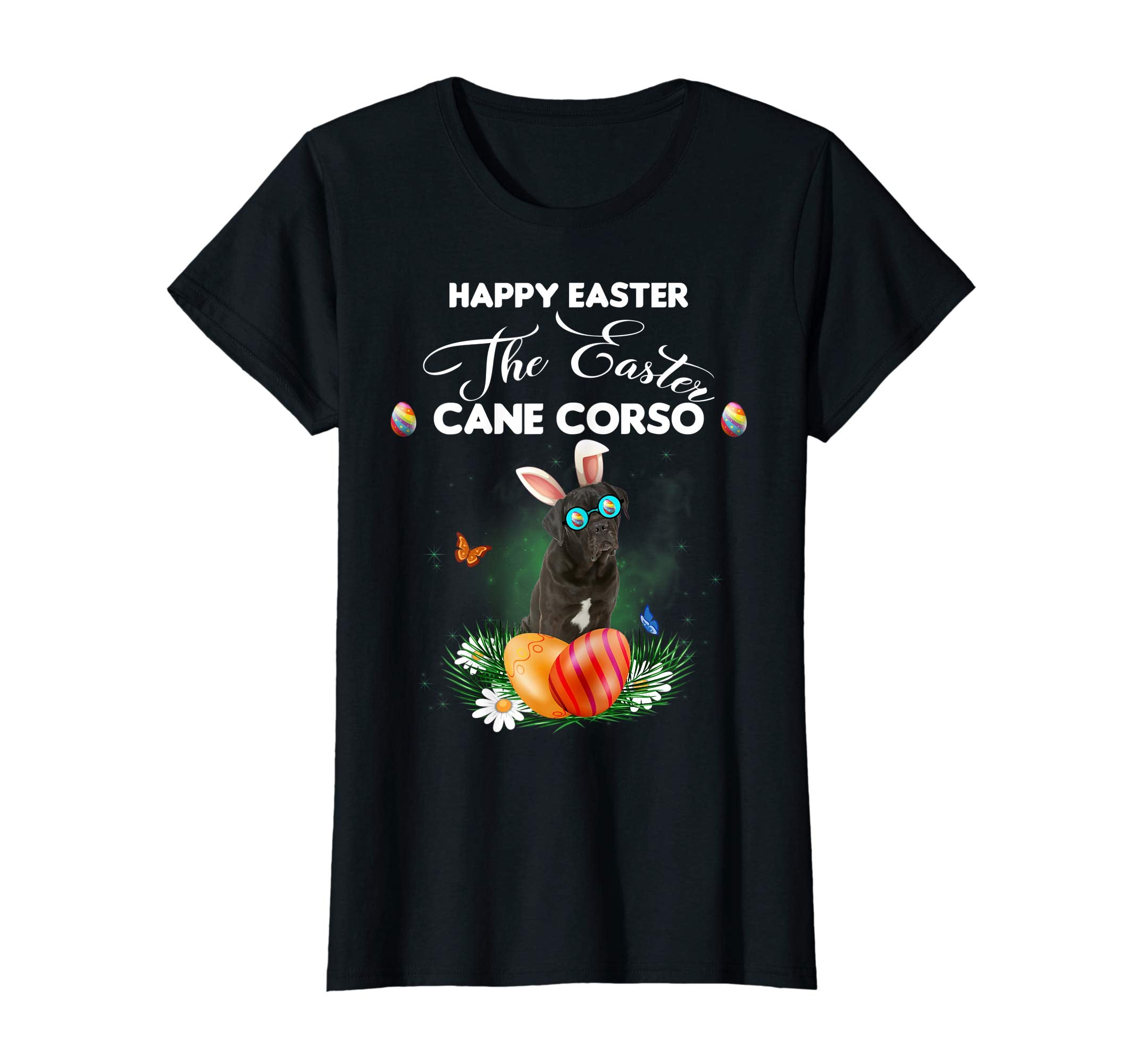 Cane Corso Dog Sunglass Bunny Happy Easter Day Tshirt