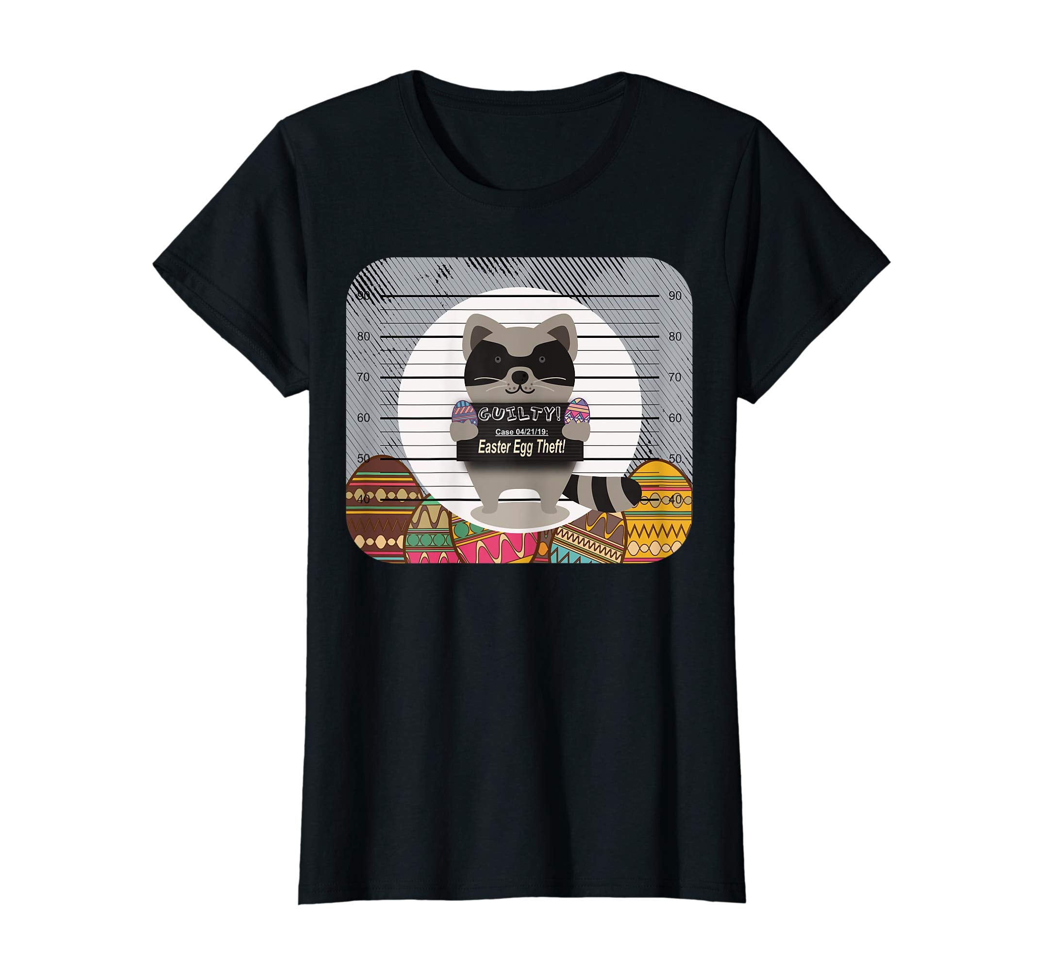 Funny Racoon Easter Tshirt I Stolen Eggs Mugshot Tee Jail