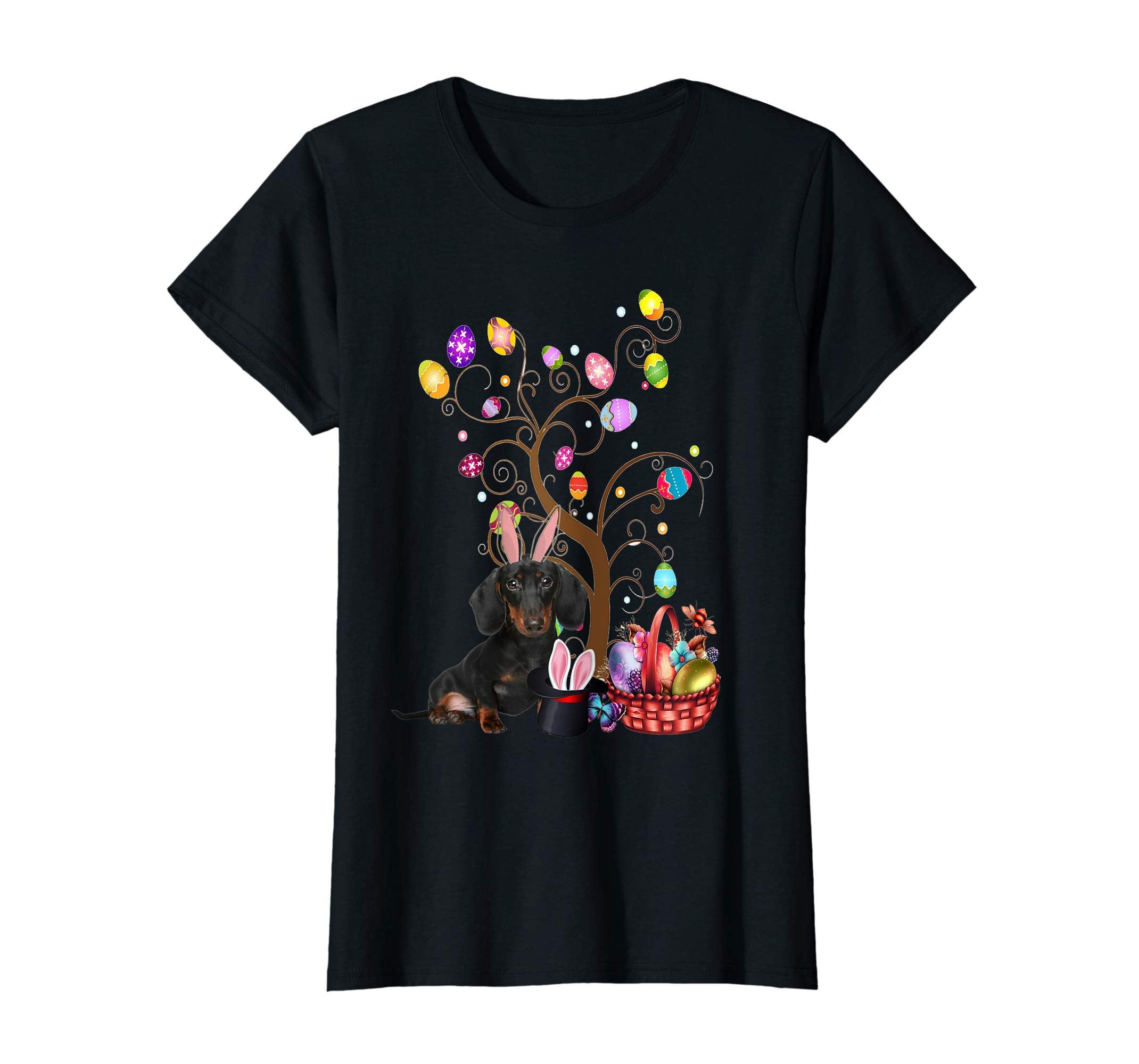 Bunny Dachshund Easter Day Hunting Egg T-Shirt Dad Mom Gift