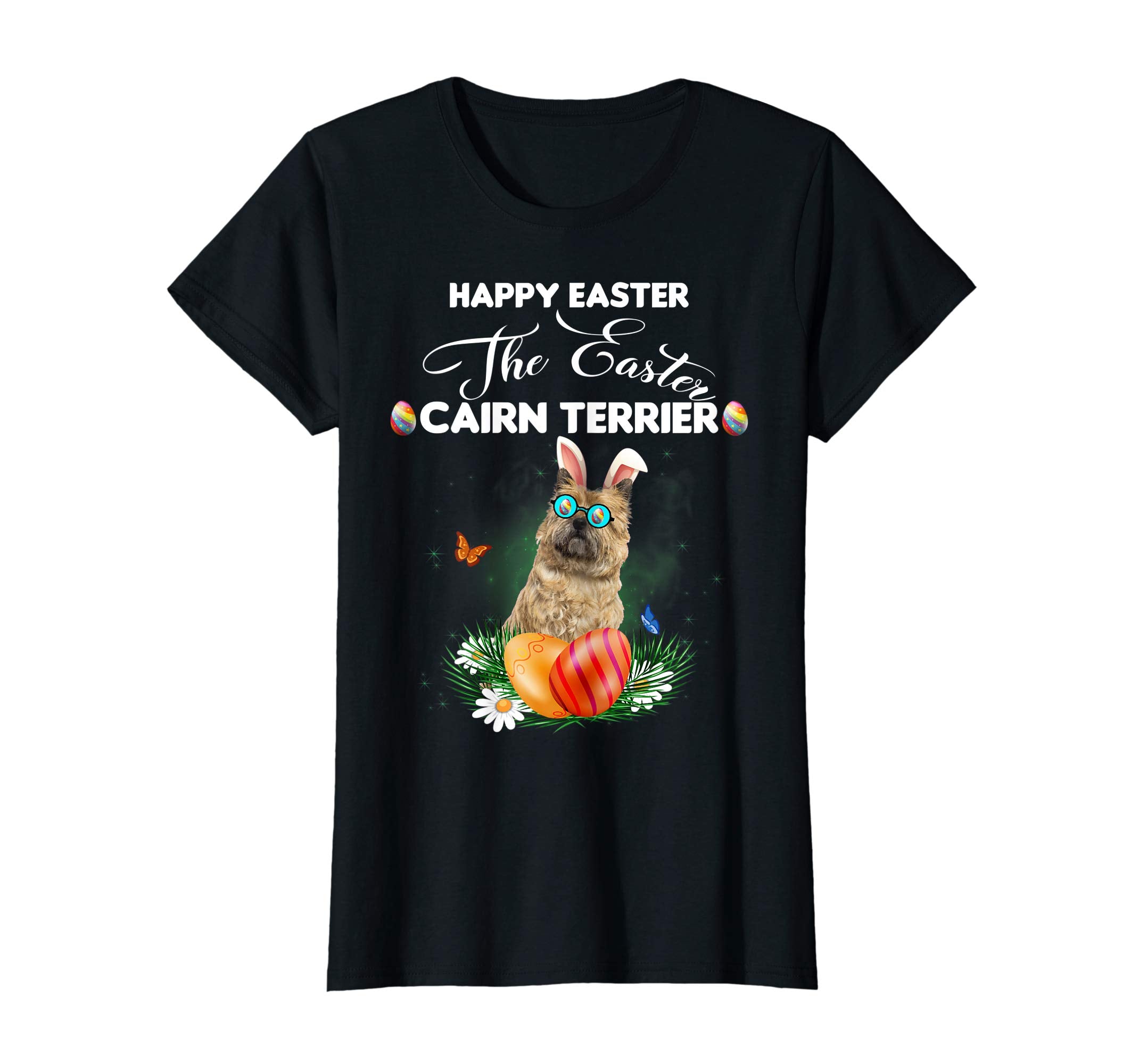Cairn Terrier Dog Sunglass Bunny Happy Easter Day Tshirt