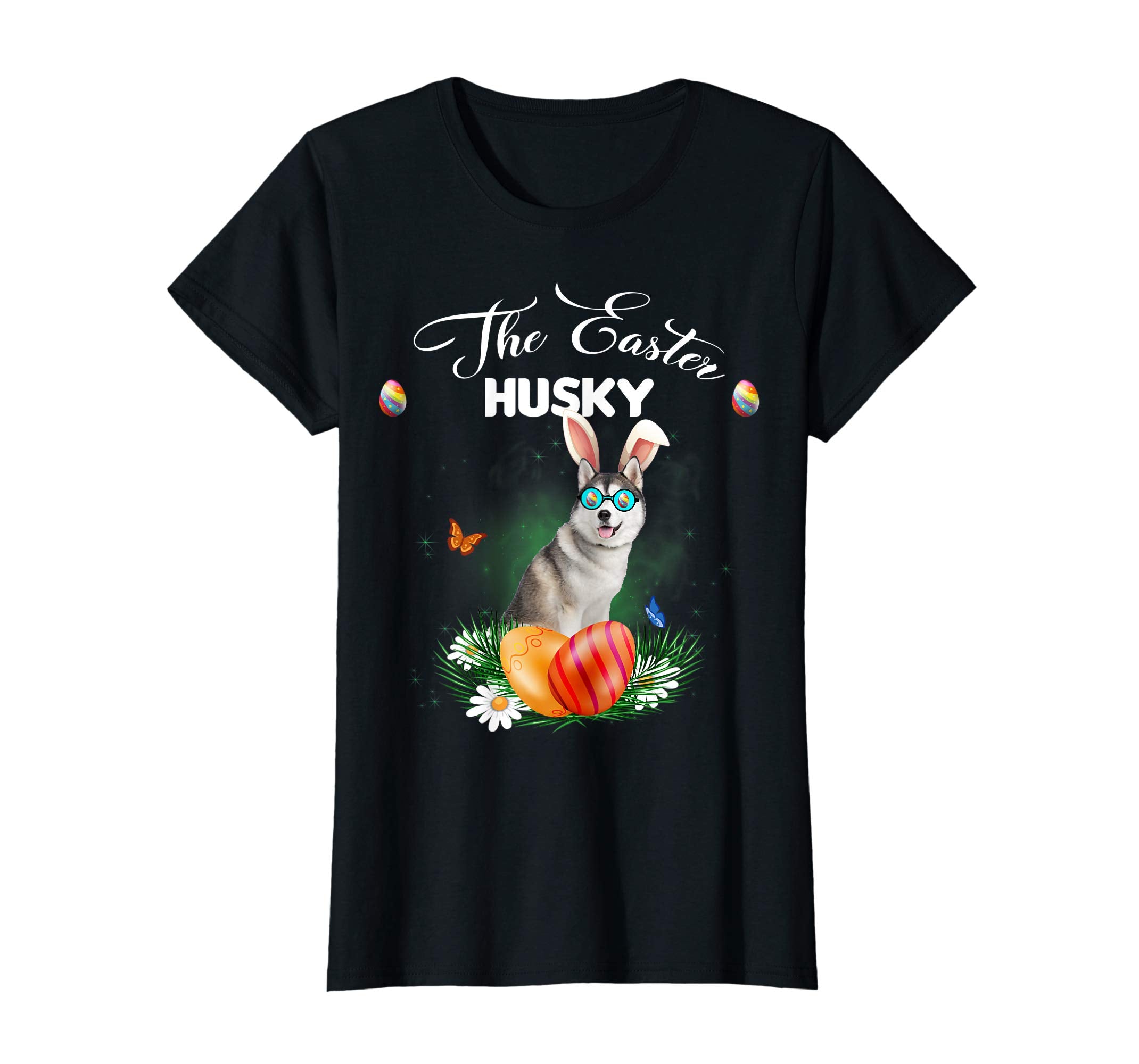 Husky Bunny Easter Day Dog Gifts T-Shirt