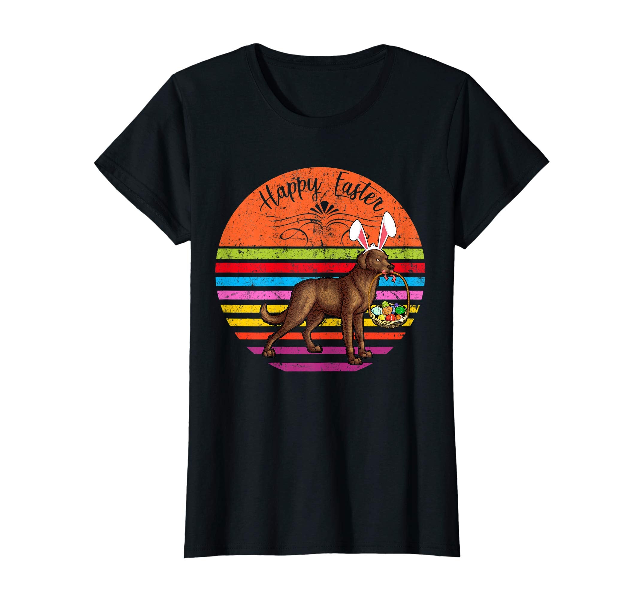 Vintage Chesapeake Bay Retriever Dog Easter Eggs T Shirt