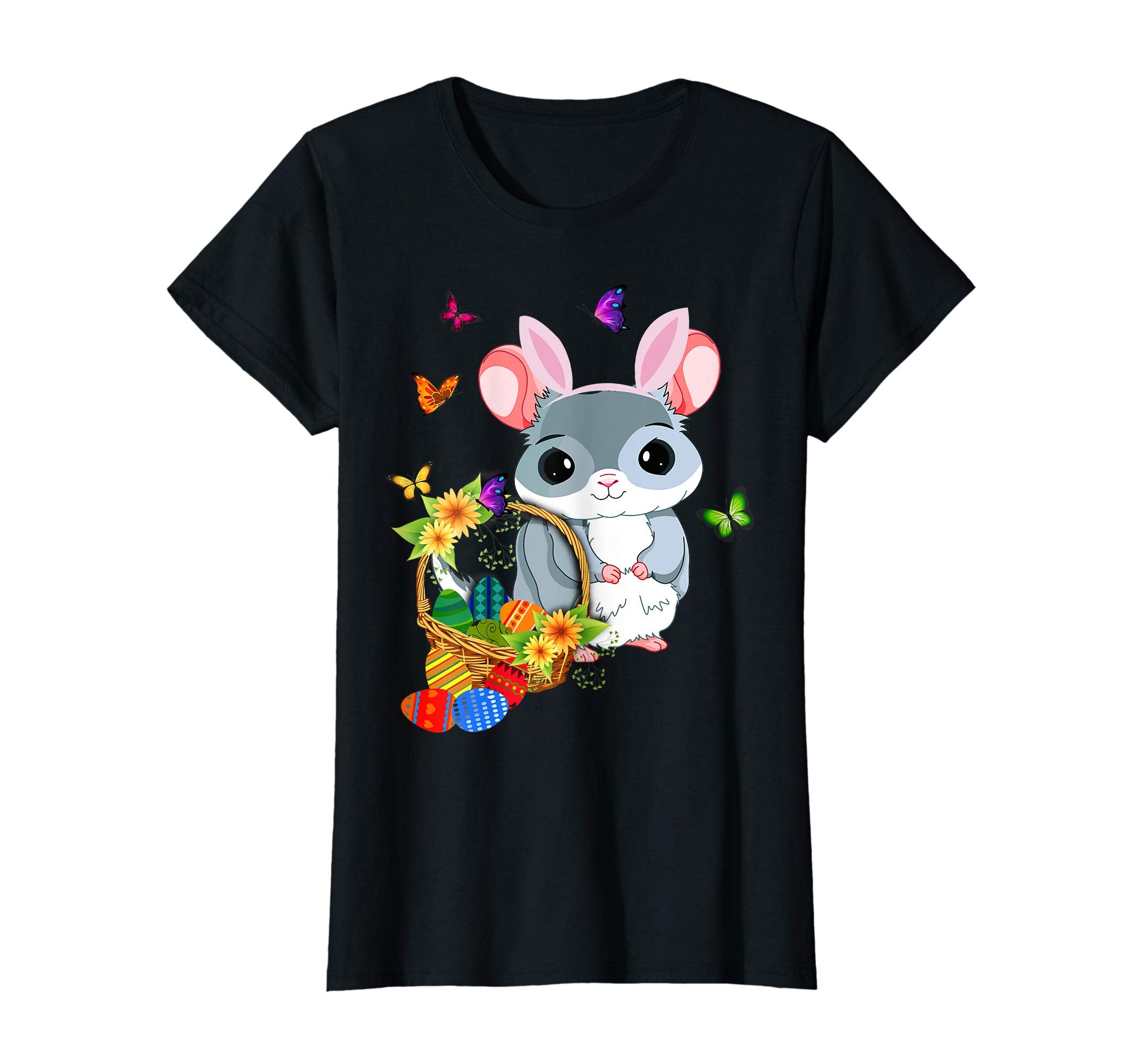 Chinchilla Bunny Hat Rabbit Easter Eggs Shirt