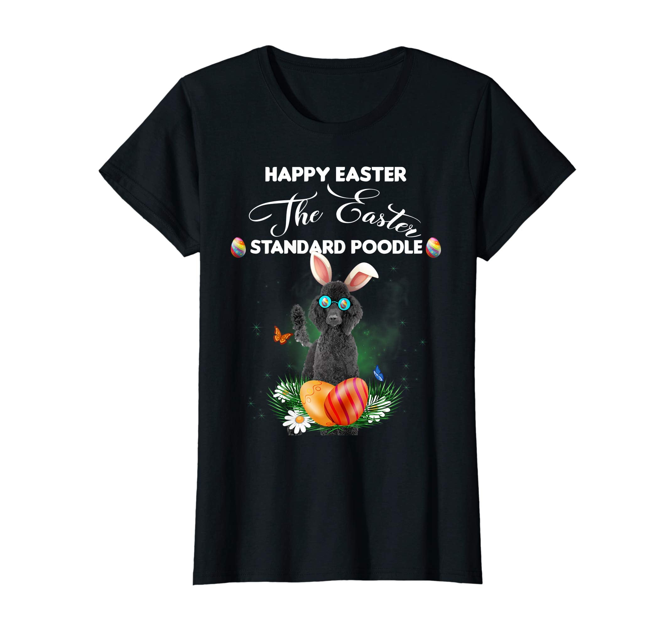 Standard Poodle Dog Sunglass Bunny Happy Easter Day Tshirt
