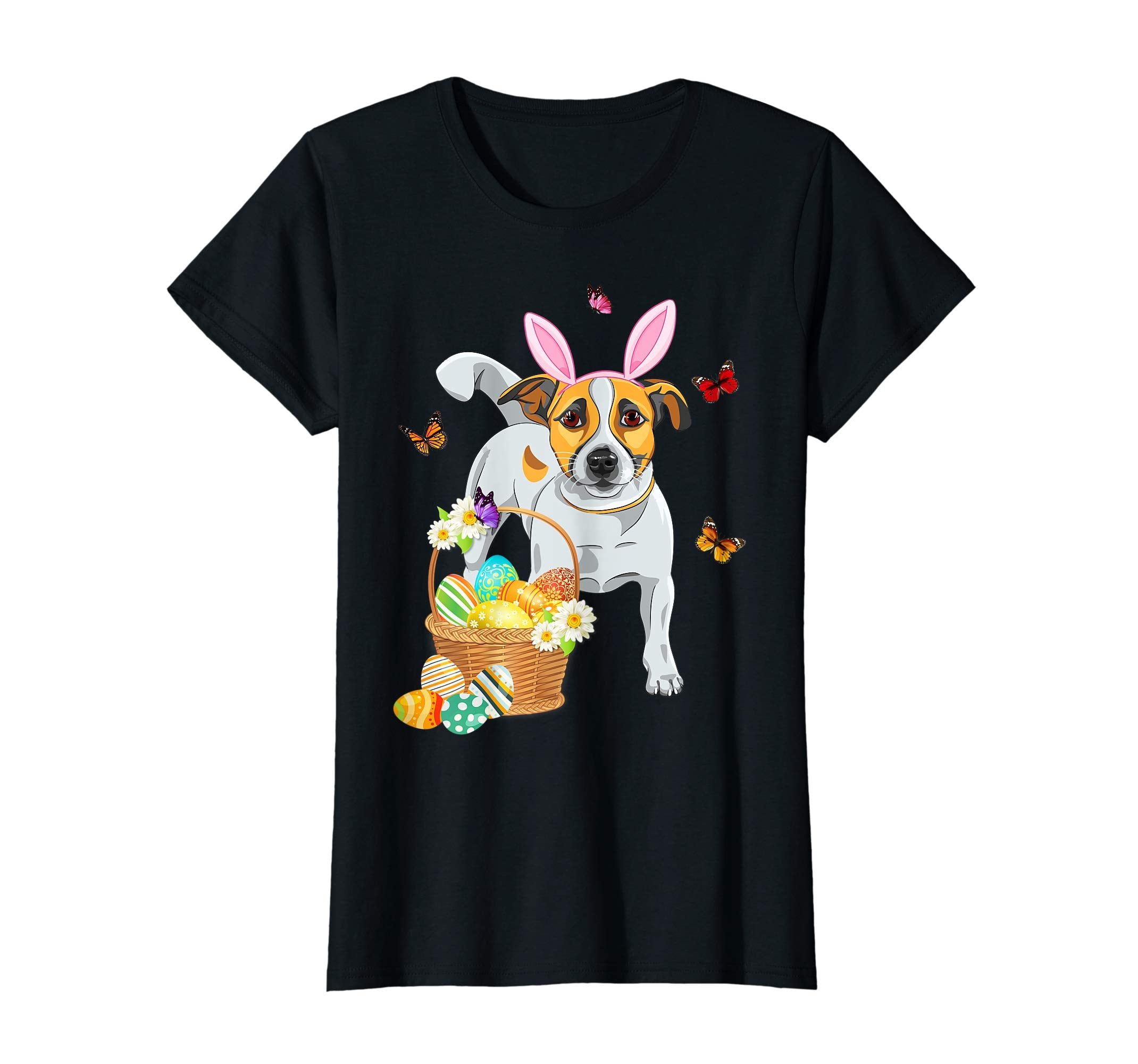 Jack Russell Bunny Hat Rabbit Easter Eggs Shirt Happy Ea