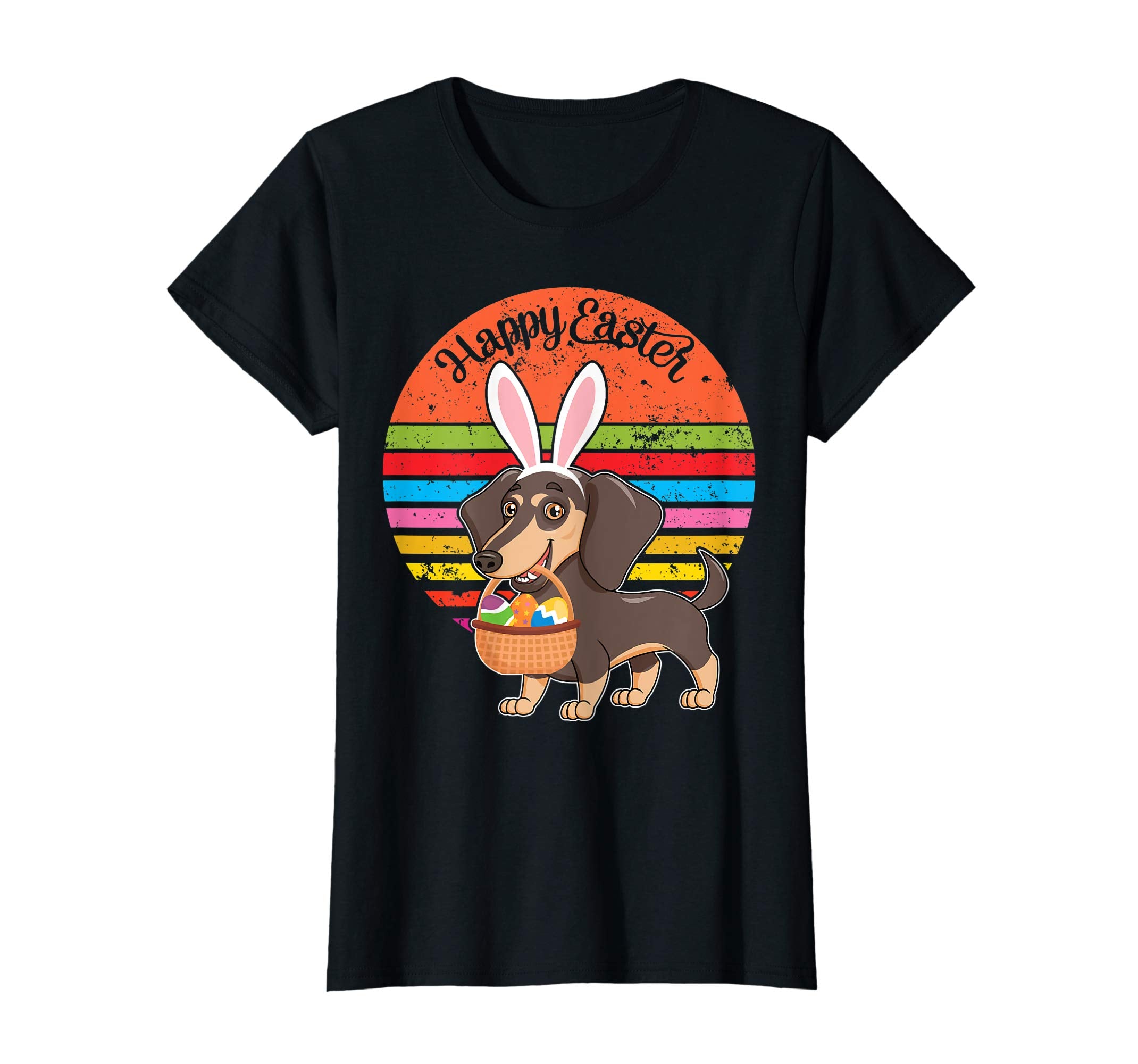 Dachshund Bunny Dog Easter Eggs Happy Easter Vintage Shirt