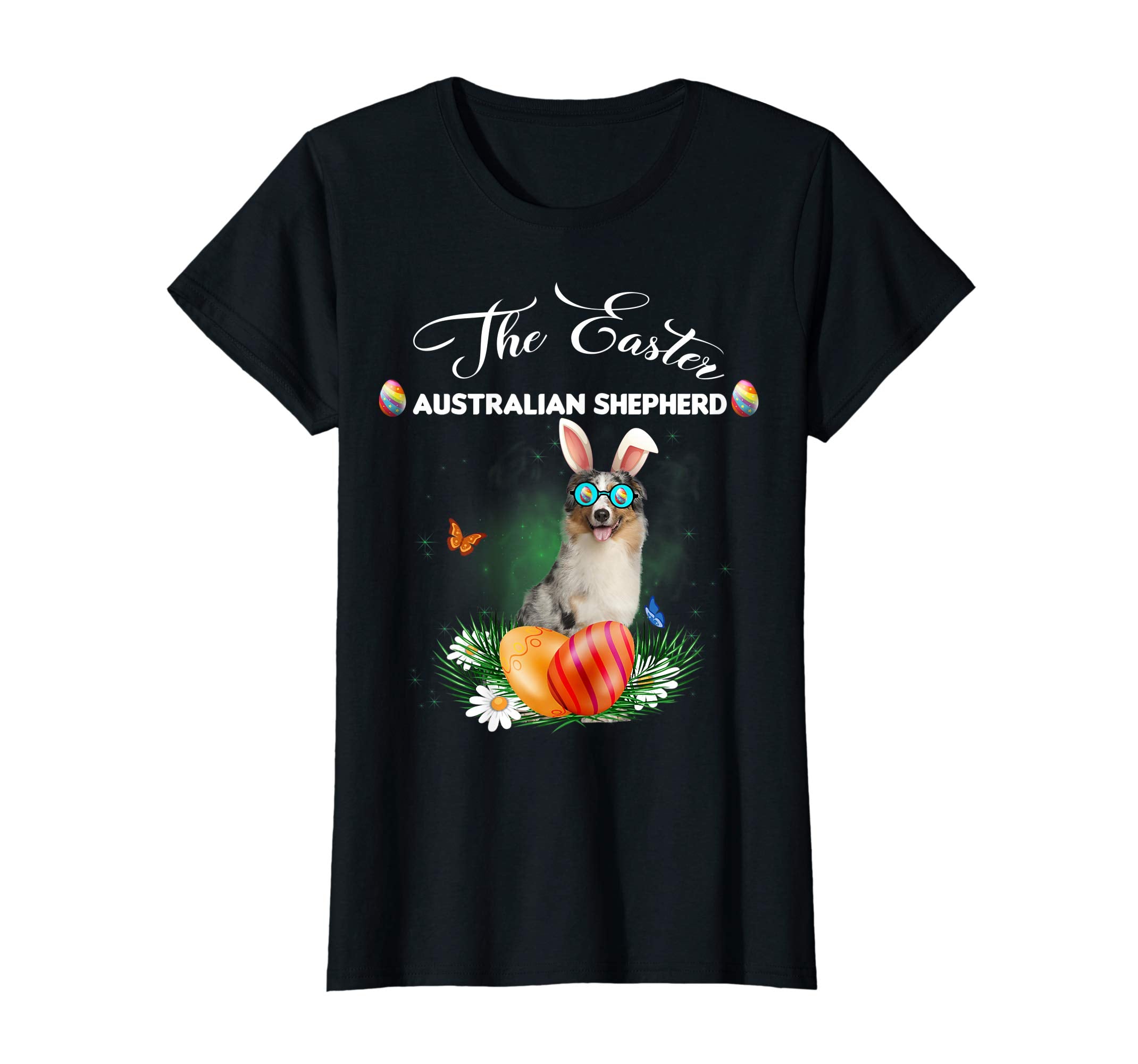 Australian Shepherd Bunny Easter Day Dog Gifts T-Shirt