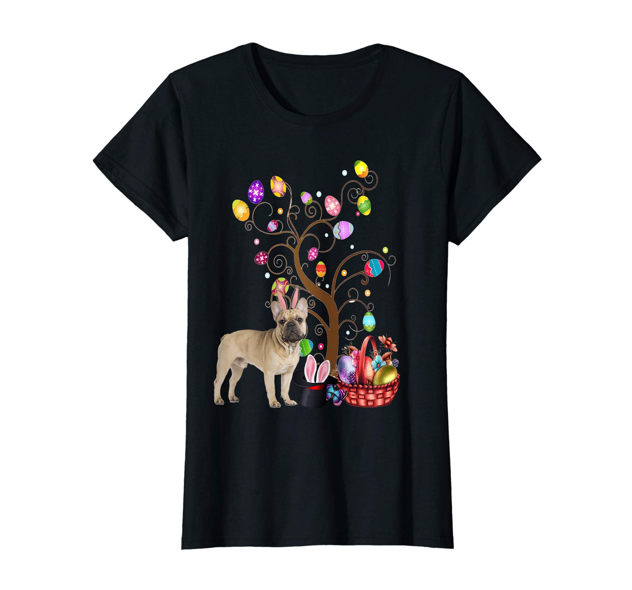 Bunny Bulldog Easter Day Hunting Egg T-Shirt Dad Mom Gift