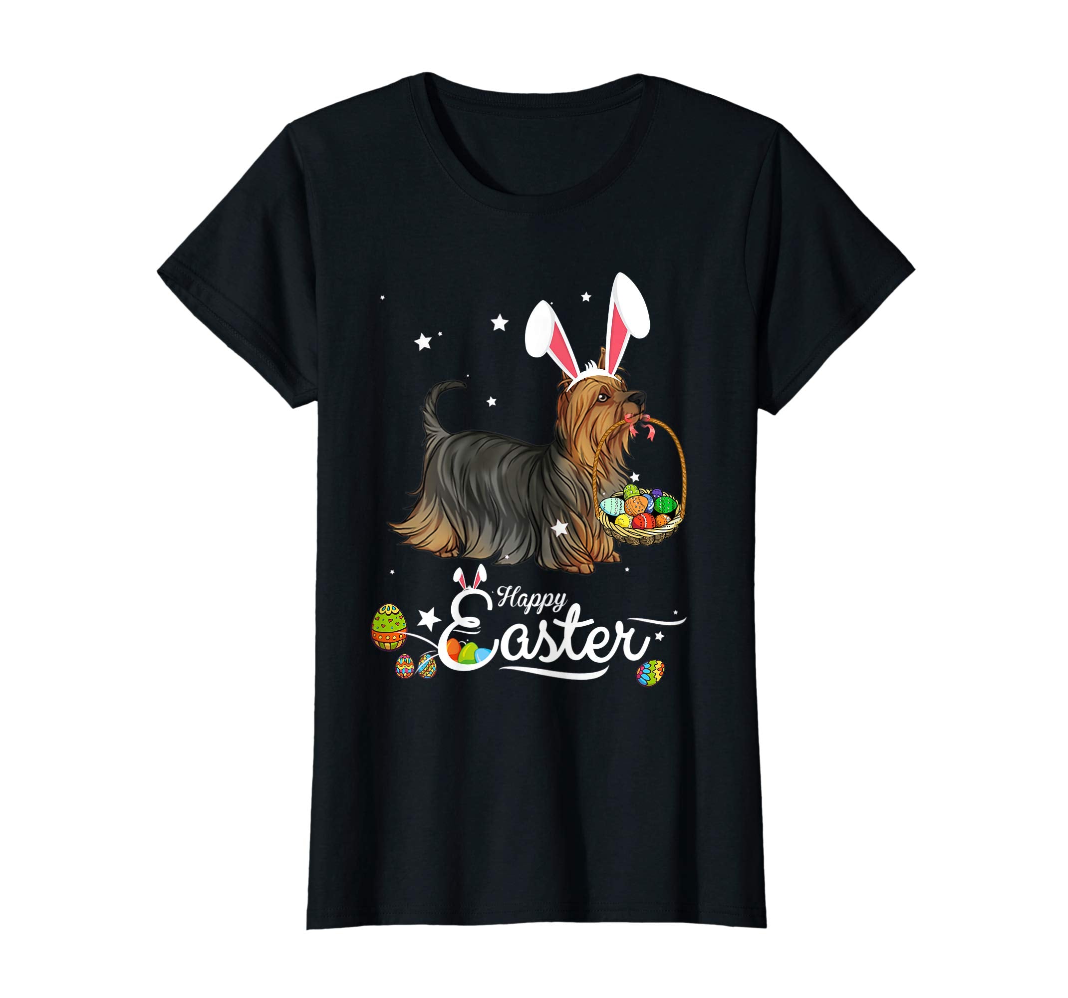 Silky Terrier Dog With Bunny Hat Easter Costume T Shirt
