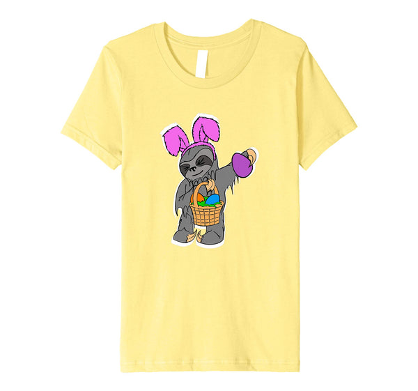 Kids Dabbing Sloth Funny Shirt Cute Easter Basket Gift Boys Girls