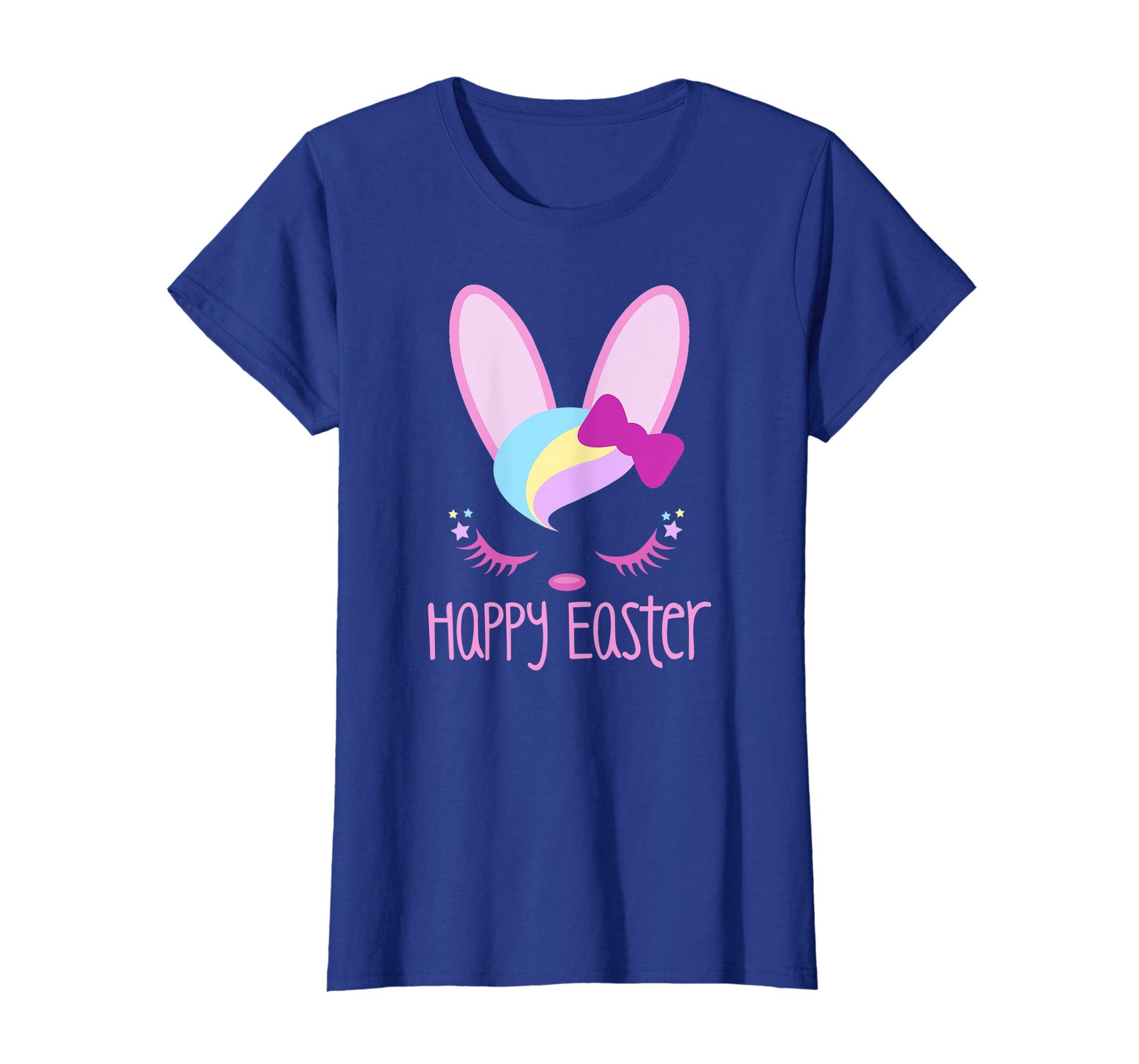 Bunny Face HAPPY EASTER Shirt Girls Kid Toddler Love Bunnies