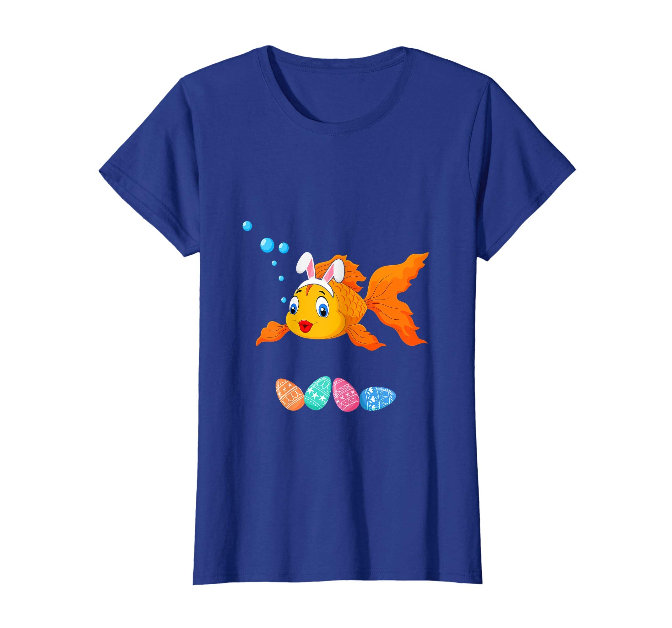 Funny Easter Goldfish With Bunny Ears And Eggs T Shirt