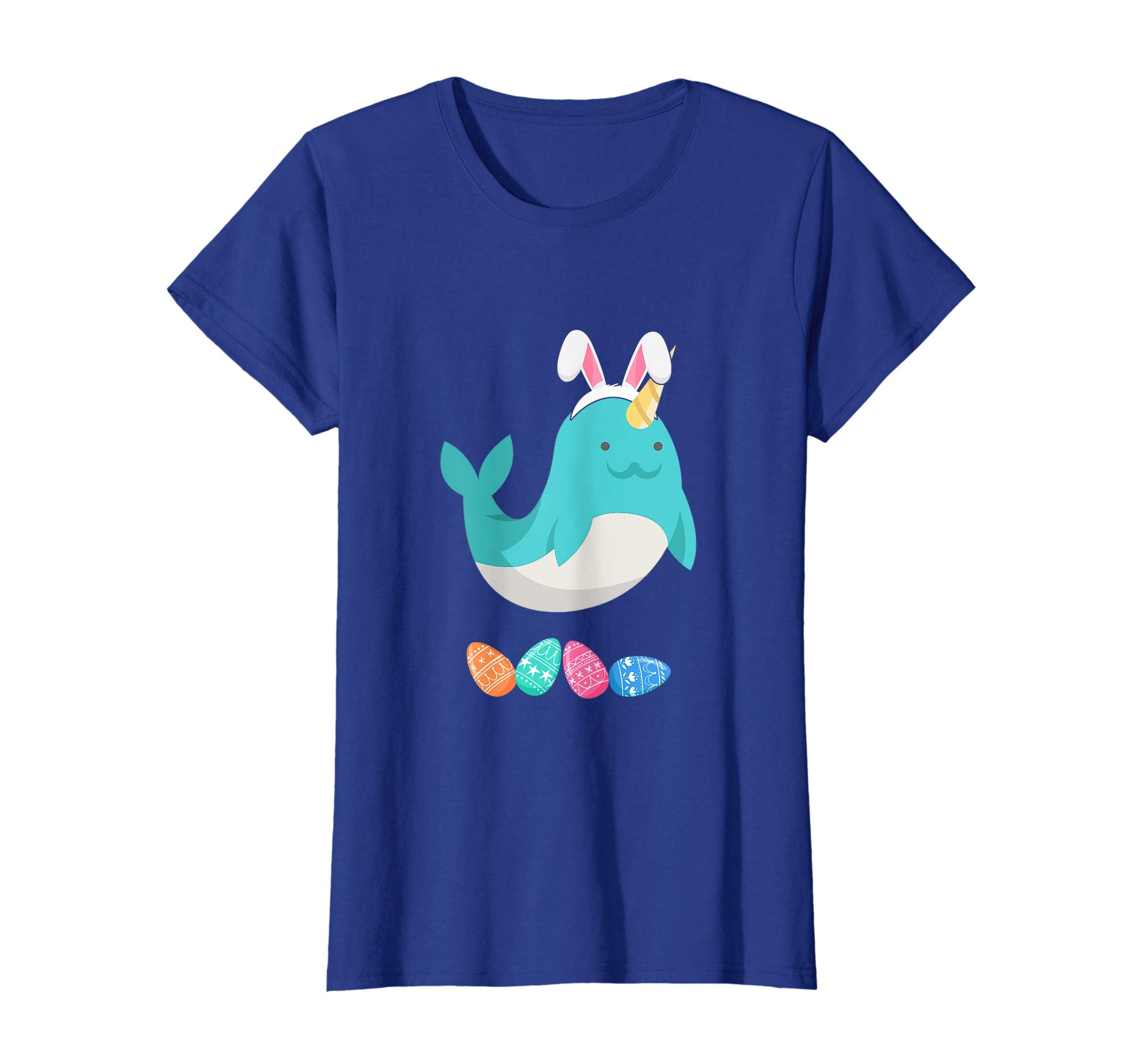 Funny Easter Narwhal With Bunny Ears And Eggs T Shirt