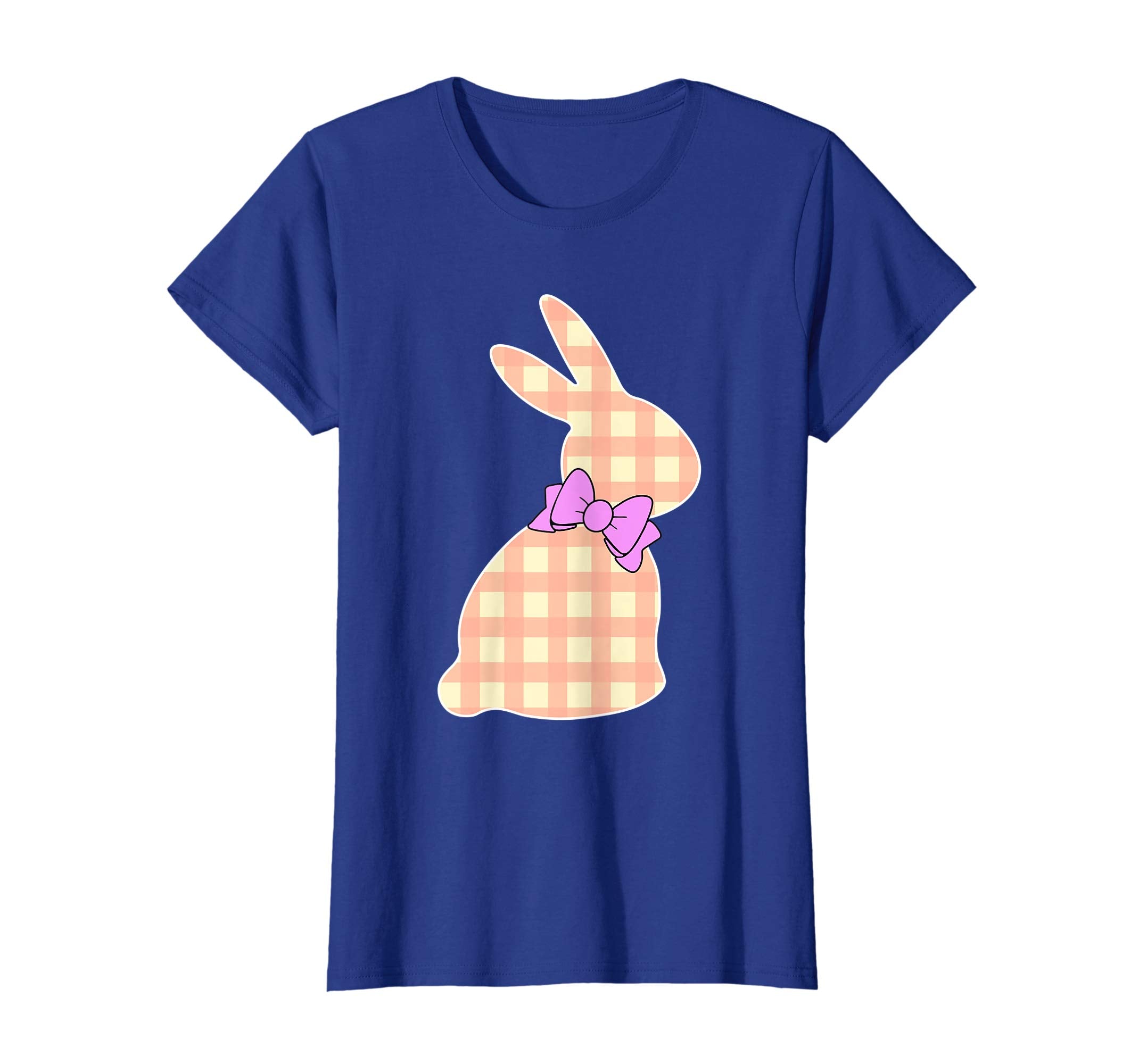 Happy Easter Buffalo Plaid Bunny Bow Boys Girls Kids T Shirt