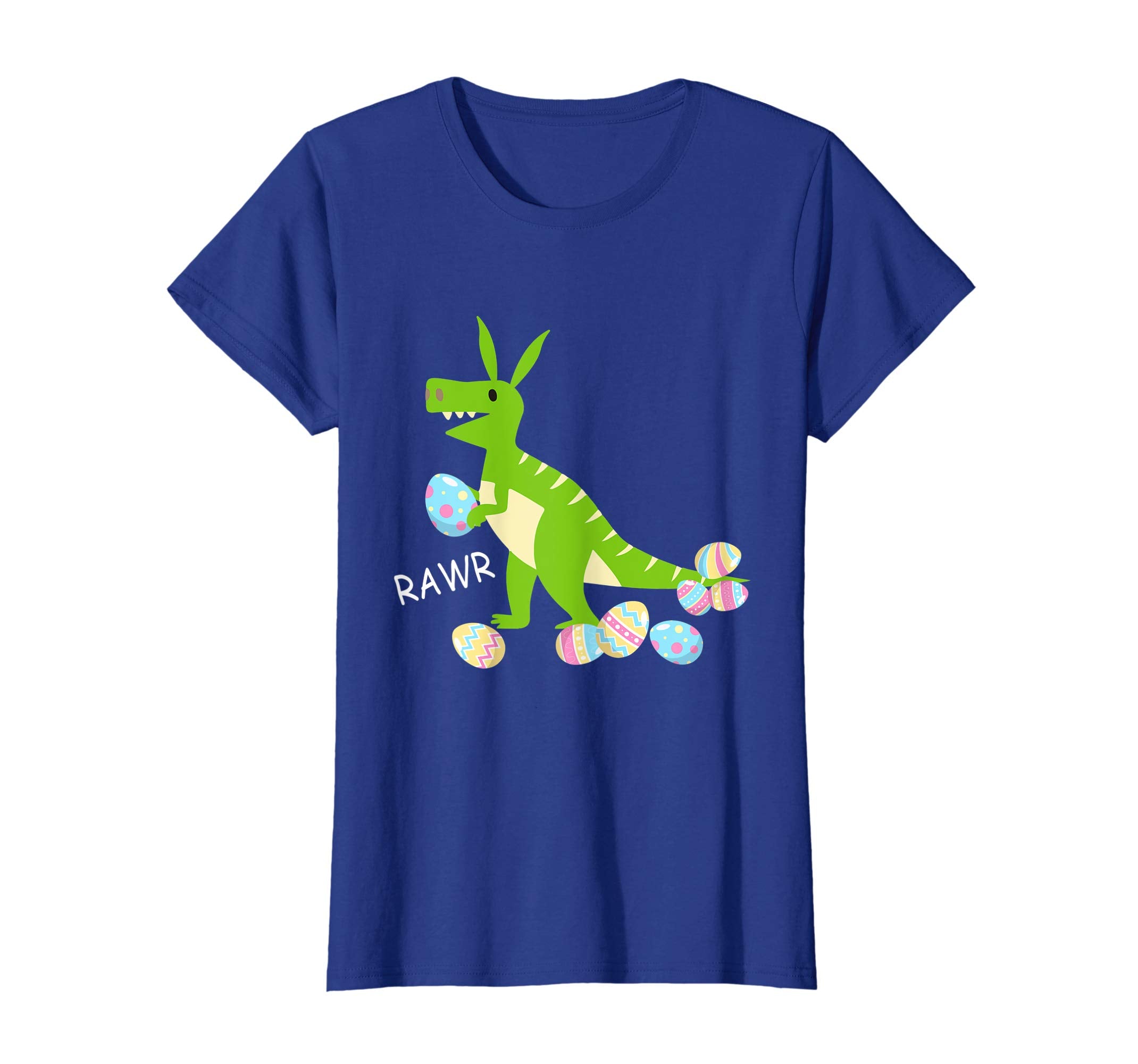 Green Dinosaur T-rex Bunny Playing Easter Eggs Happy Shirt