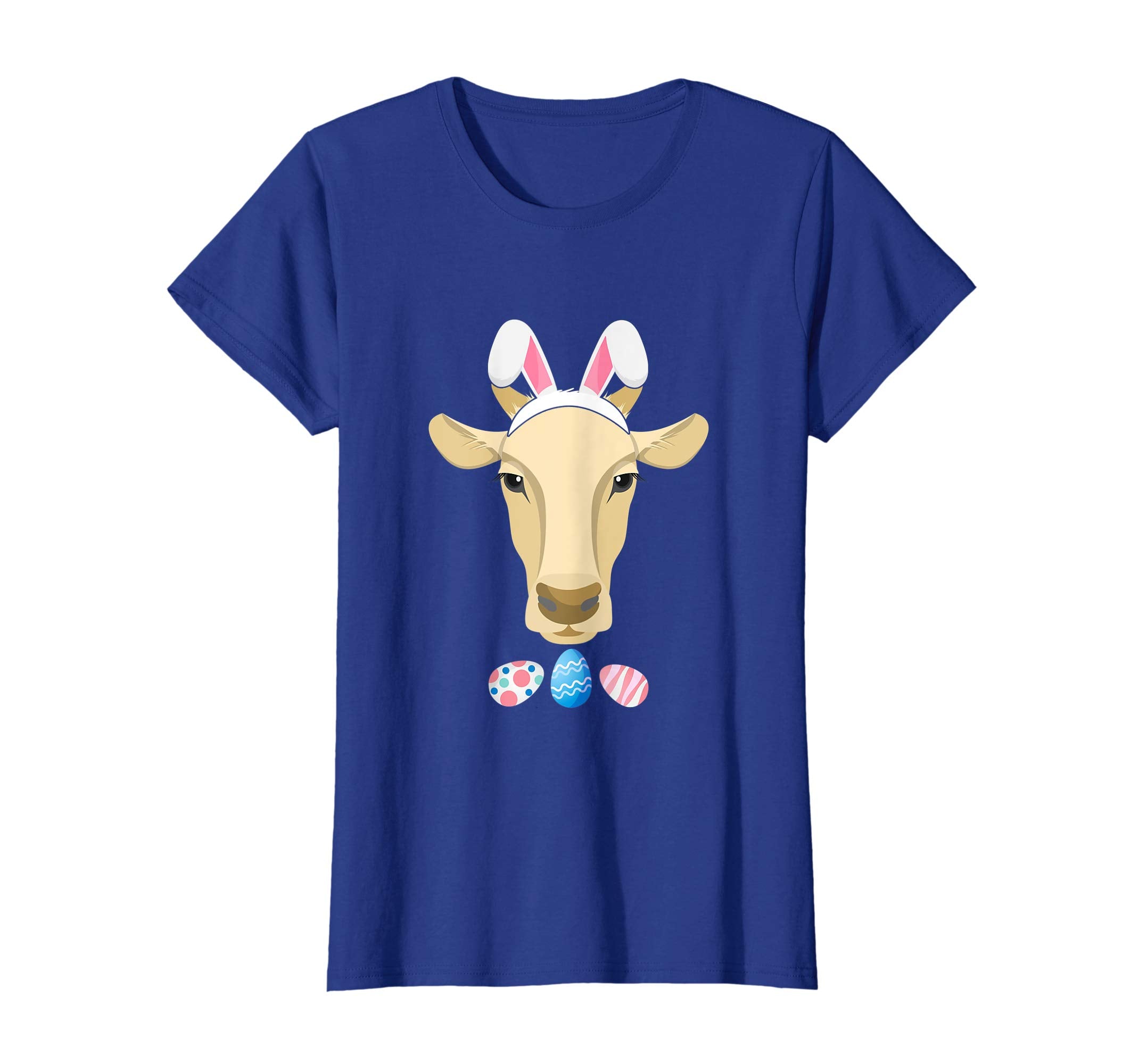 Funny Easter Cow With Bunny Ears And Eggs T Shirt