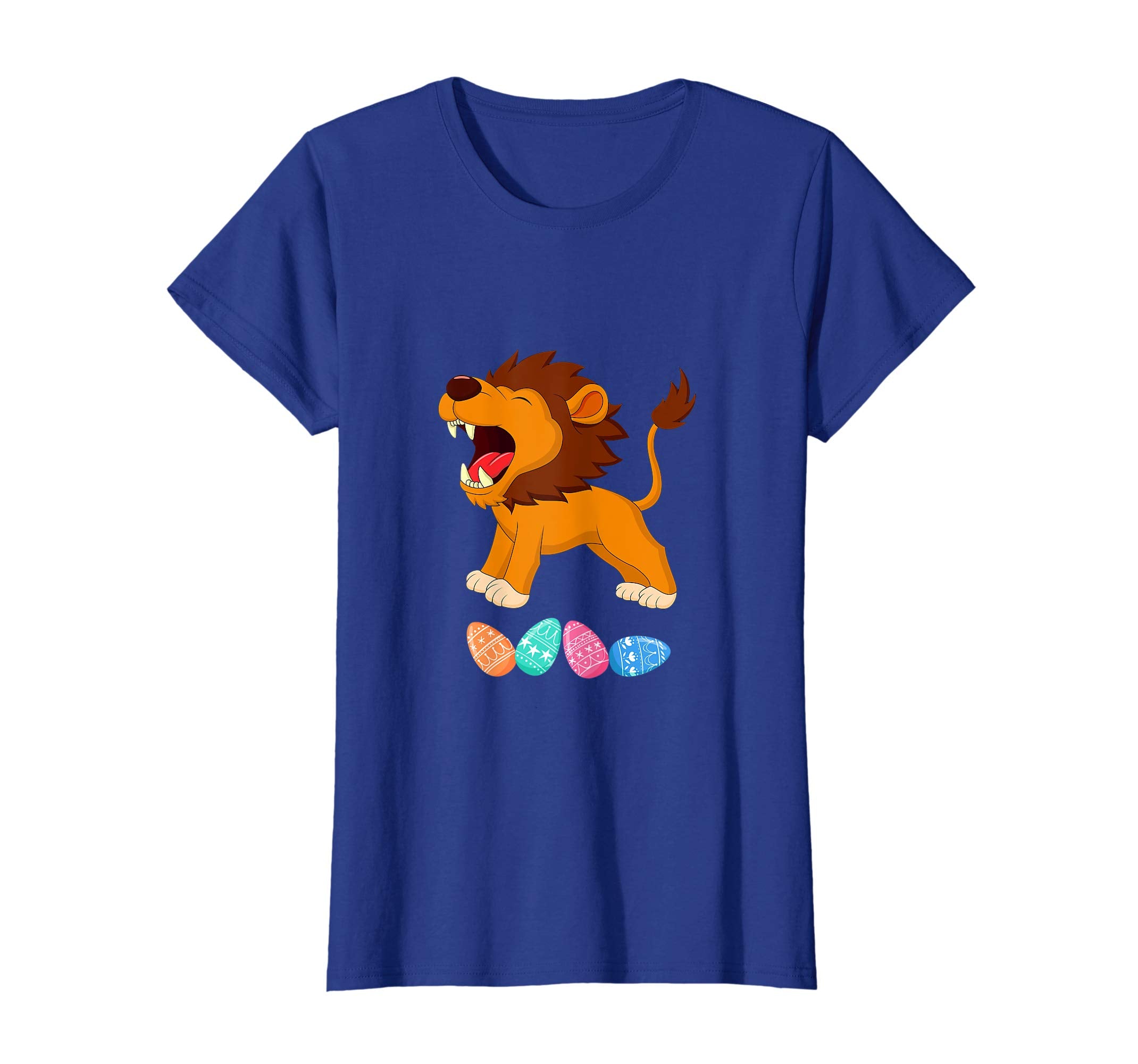 Funny Easter Lion With Bunny Ears And Eggs T Shirt