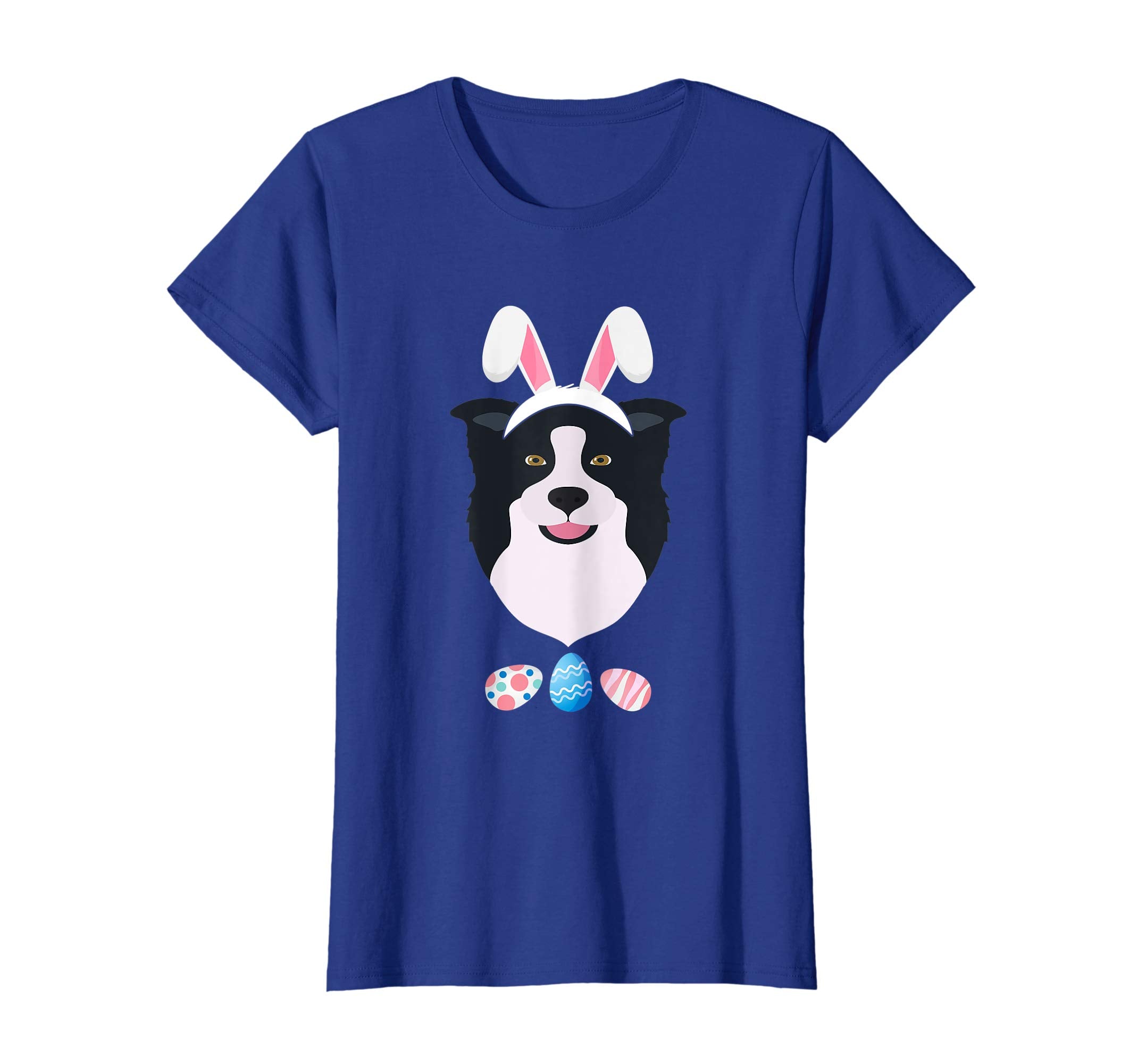 Funny Easter Border Collie With Bunny Ears And Eggs T Shirt