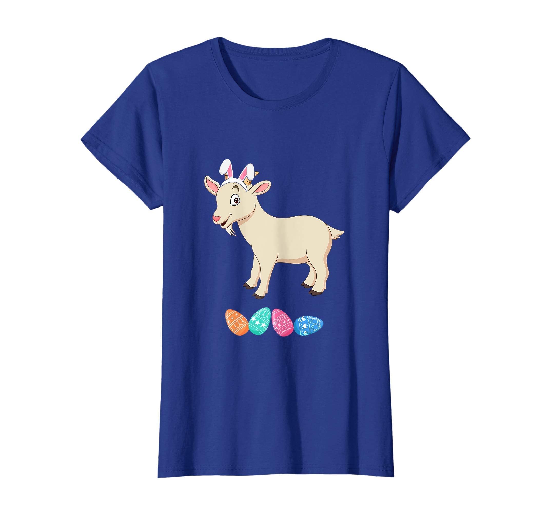 Funny Easter Goat With Bunny Ears And Eggs T Shirt
