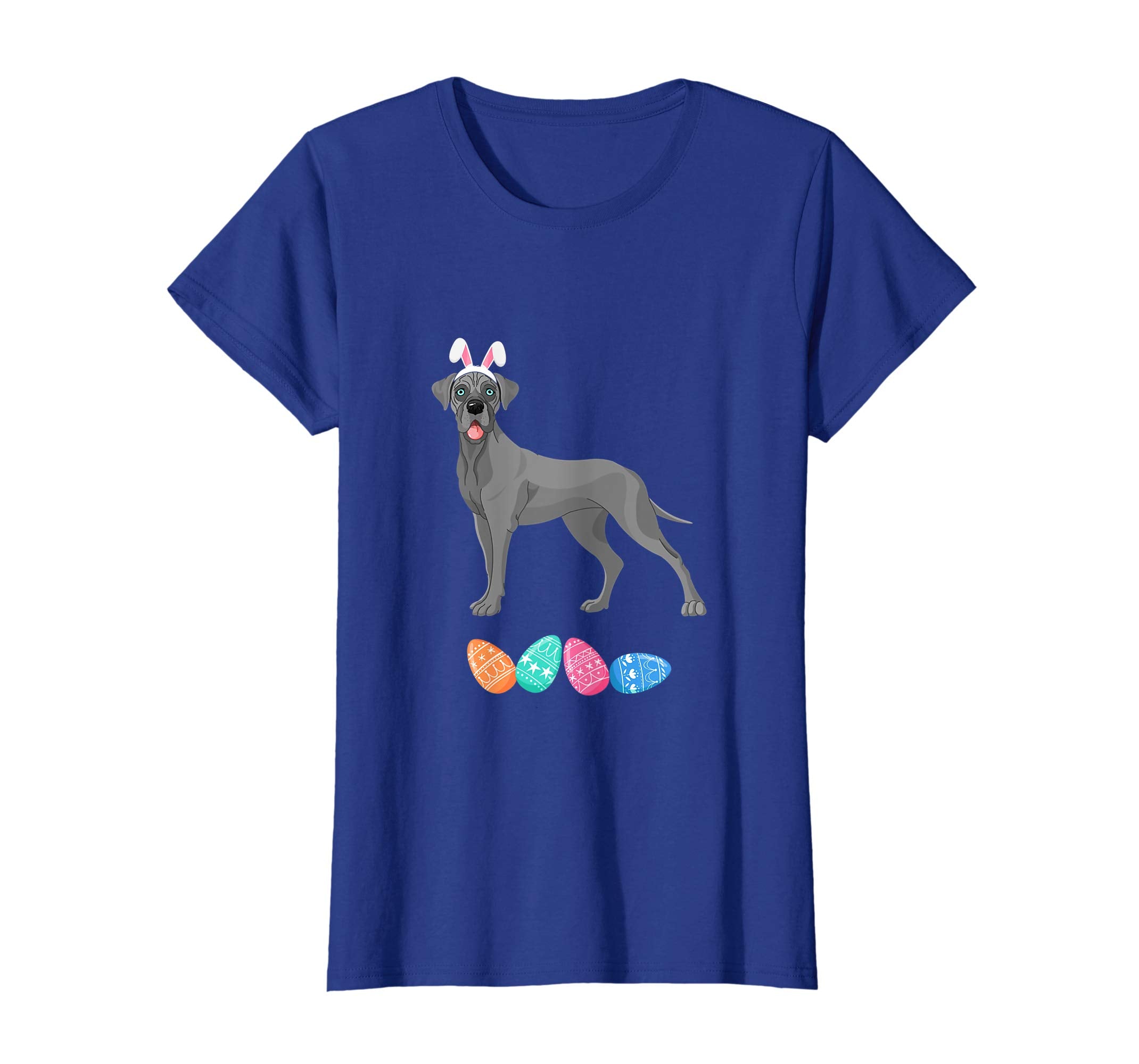 Funny Easter Great Dane With Bunny Ears And Eggs T Shirt