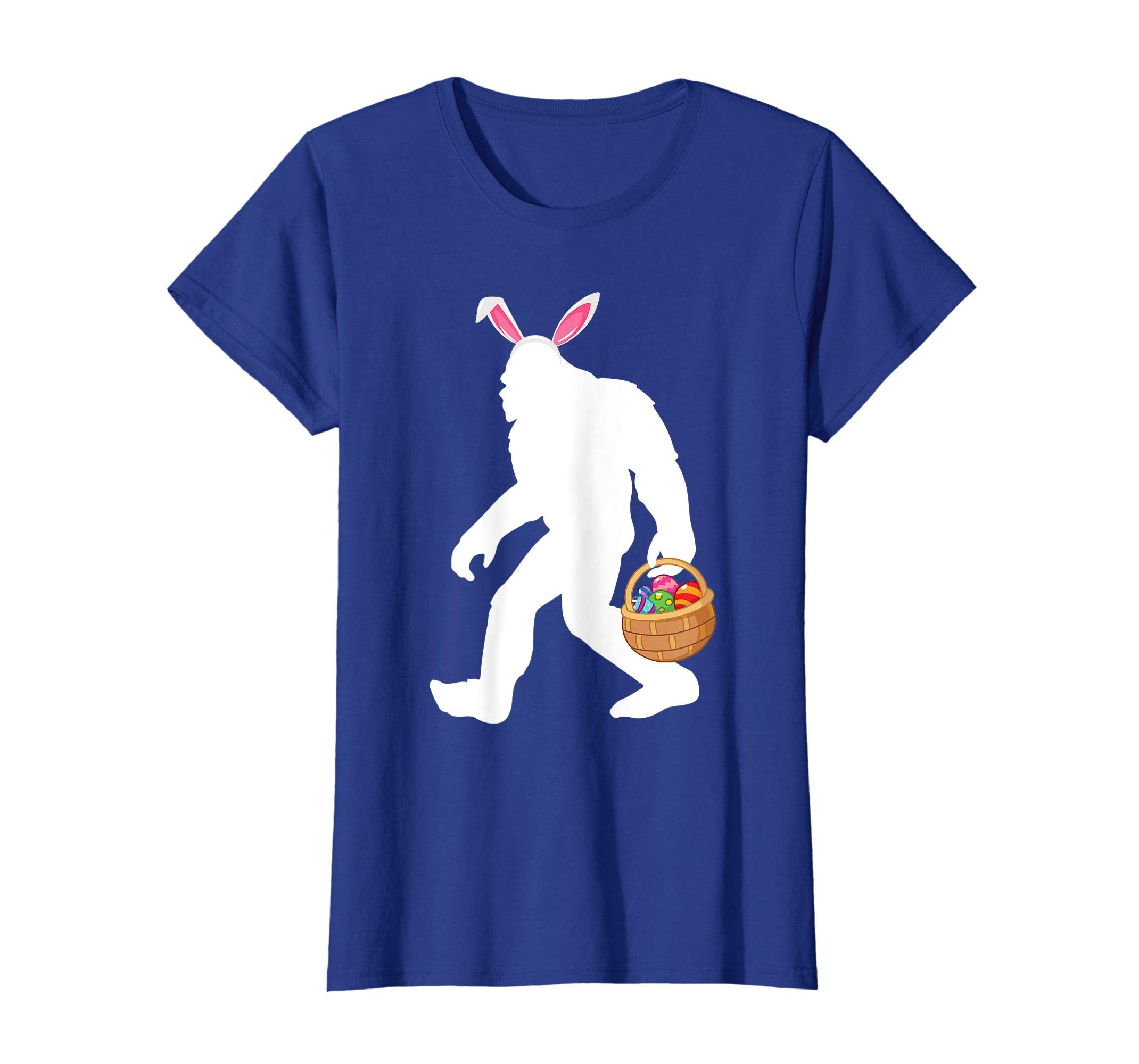 Bigfoot Bunny Face And Easter Eggs Basket Happy Easter Shirt
