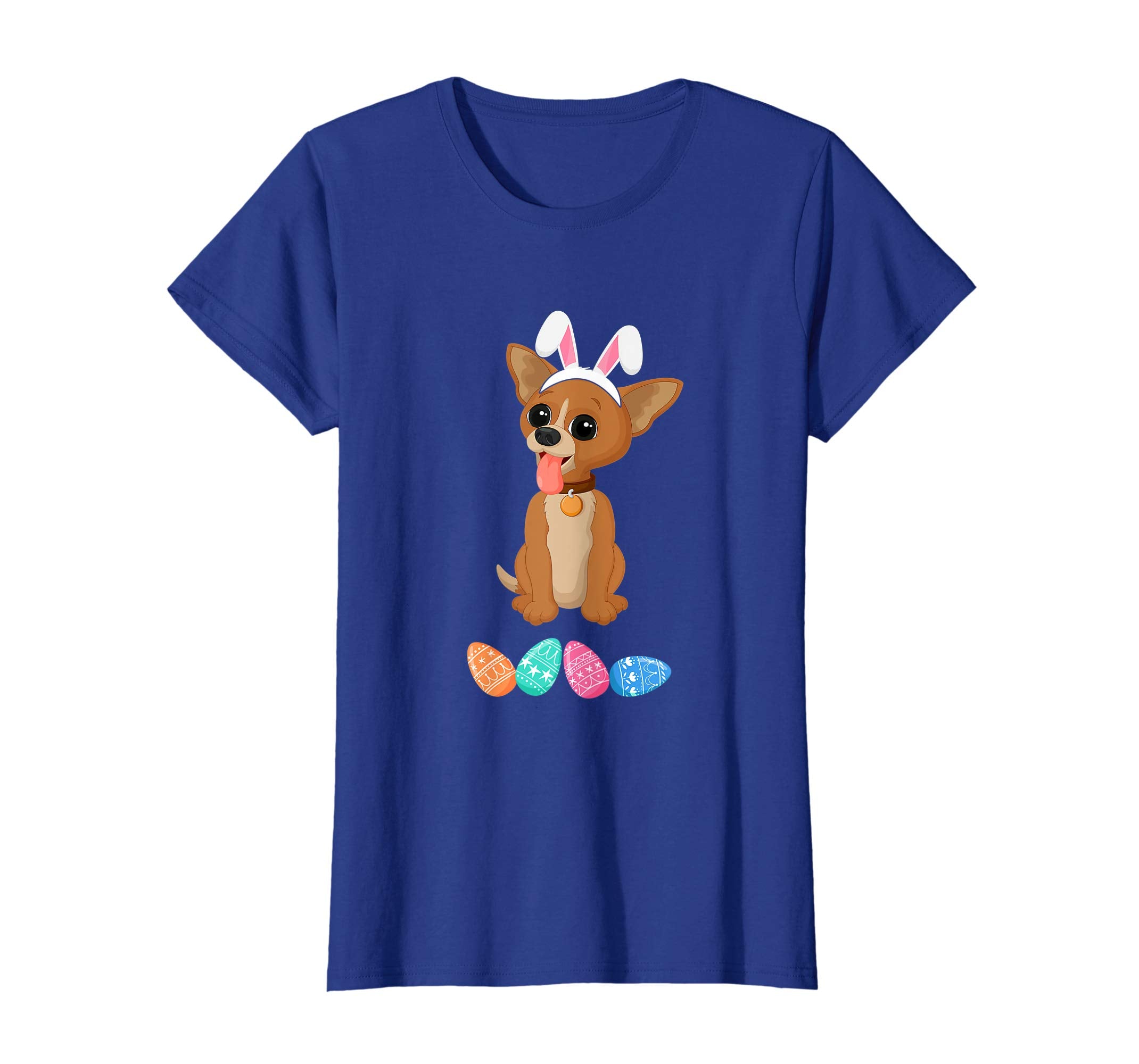 Funny Easter Chihuahua With Bunny Ears And Eggs T Shirt