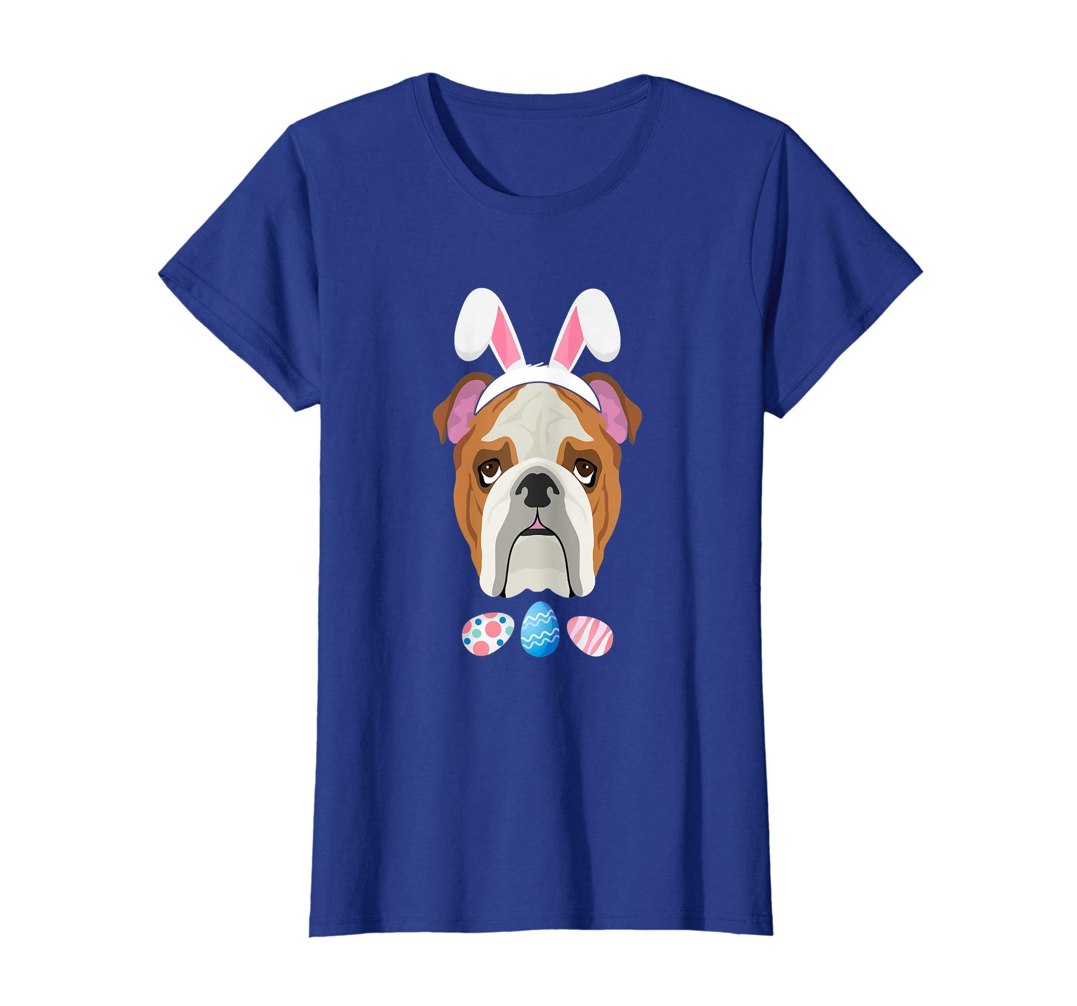 Funny Easter Bulldog With Bunny Ears And Eggs T Shirt