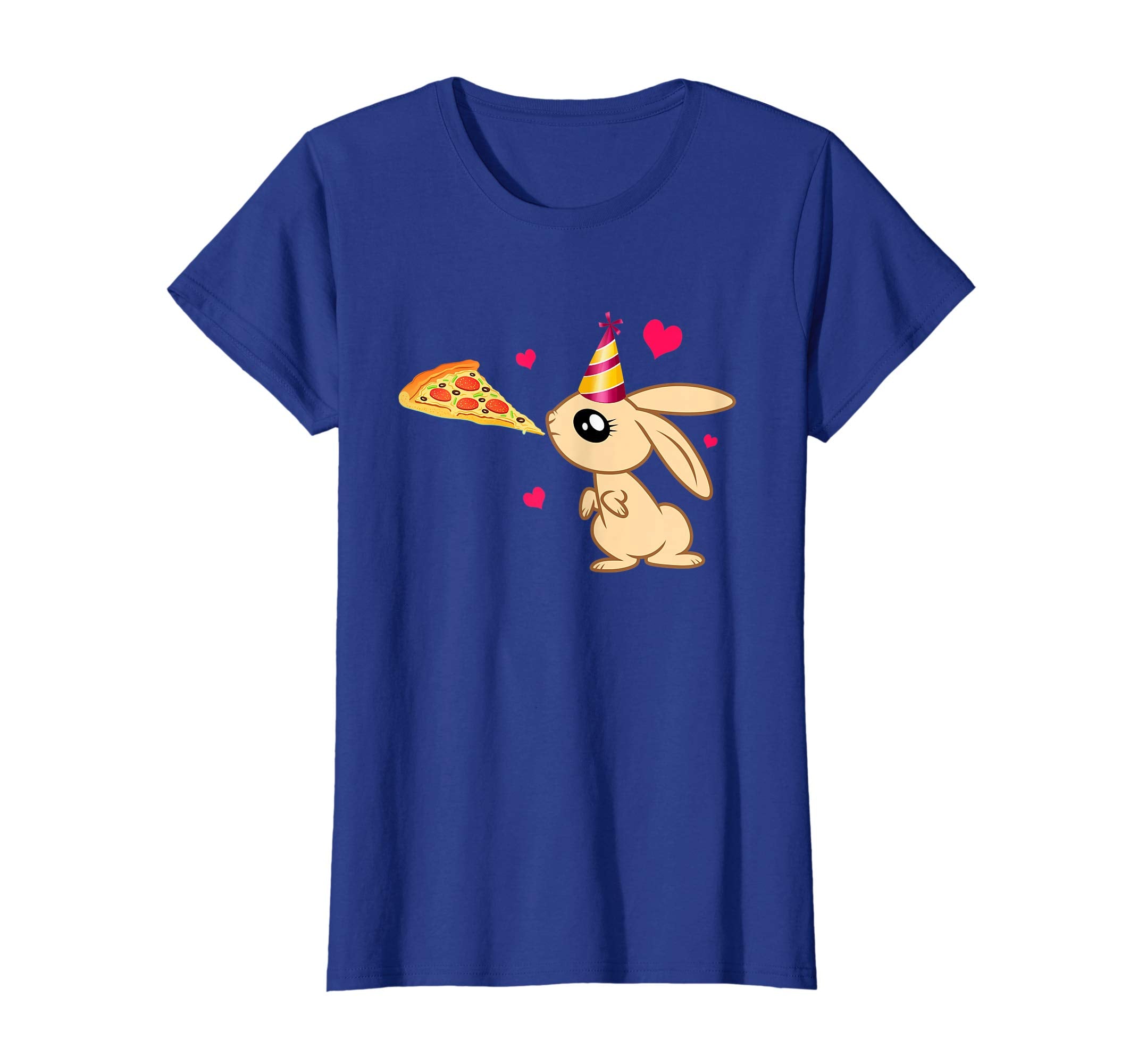 Cute Rabbit Love Pizza Hearts T-shirt-Easter Bunny T-shirt