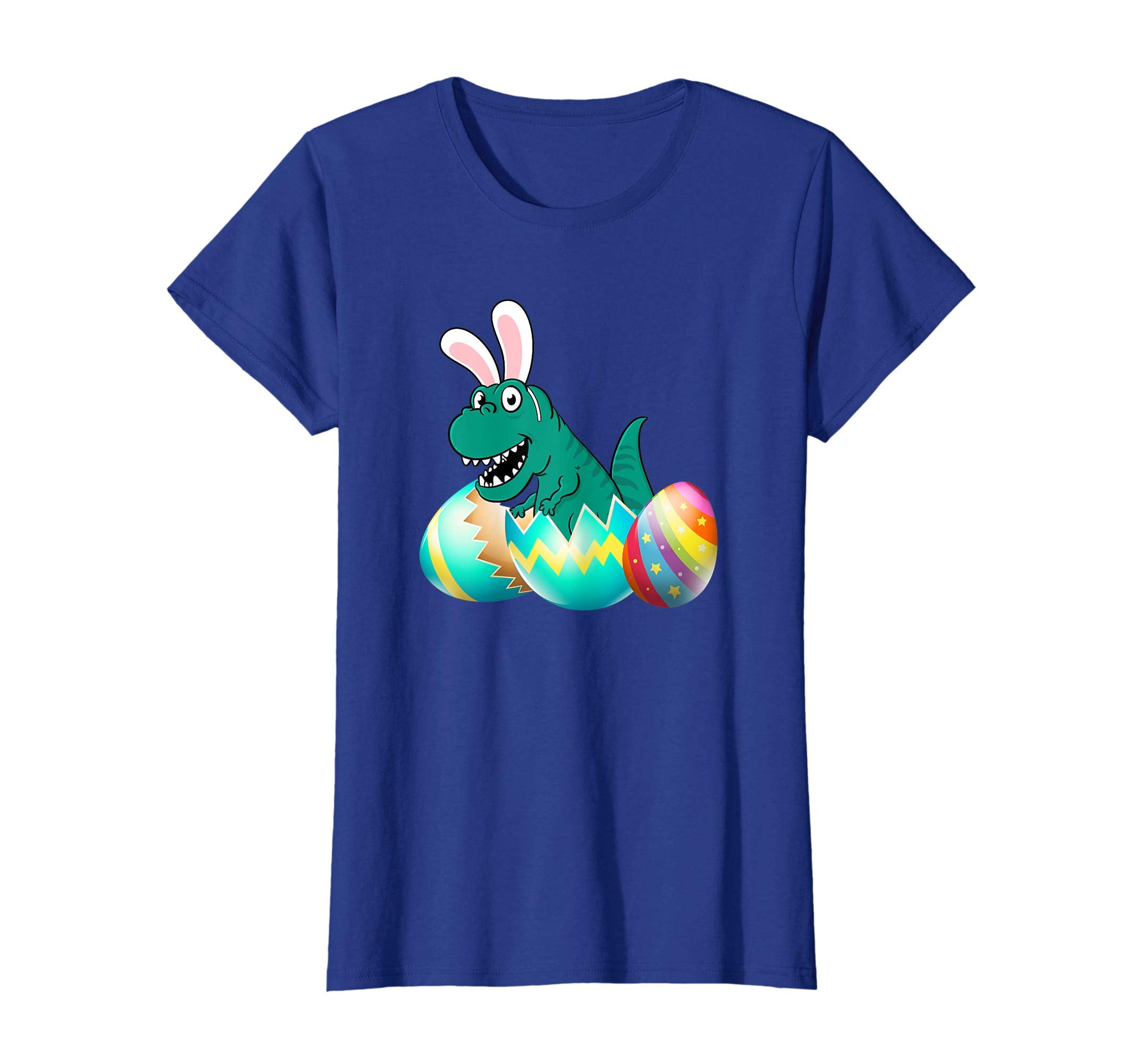 Happy Easter T Rex Dinosaur Easter Bunny Egg Shirt Kids