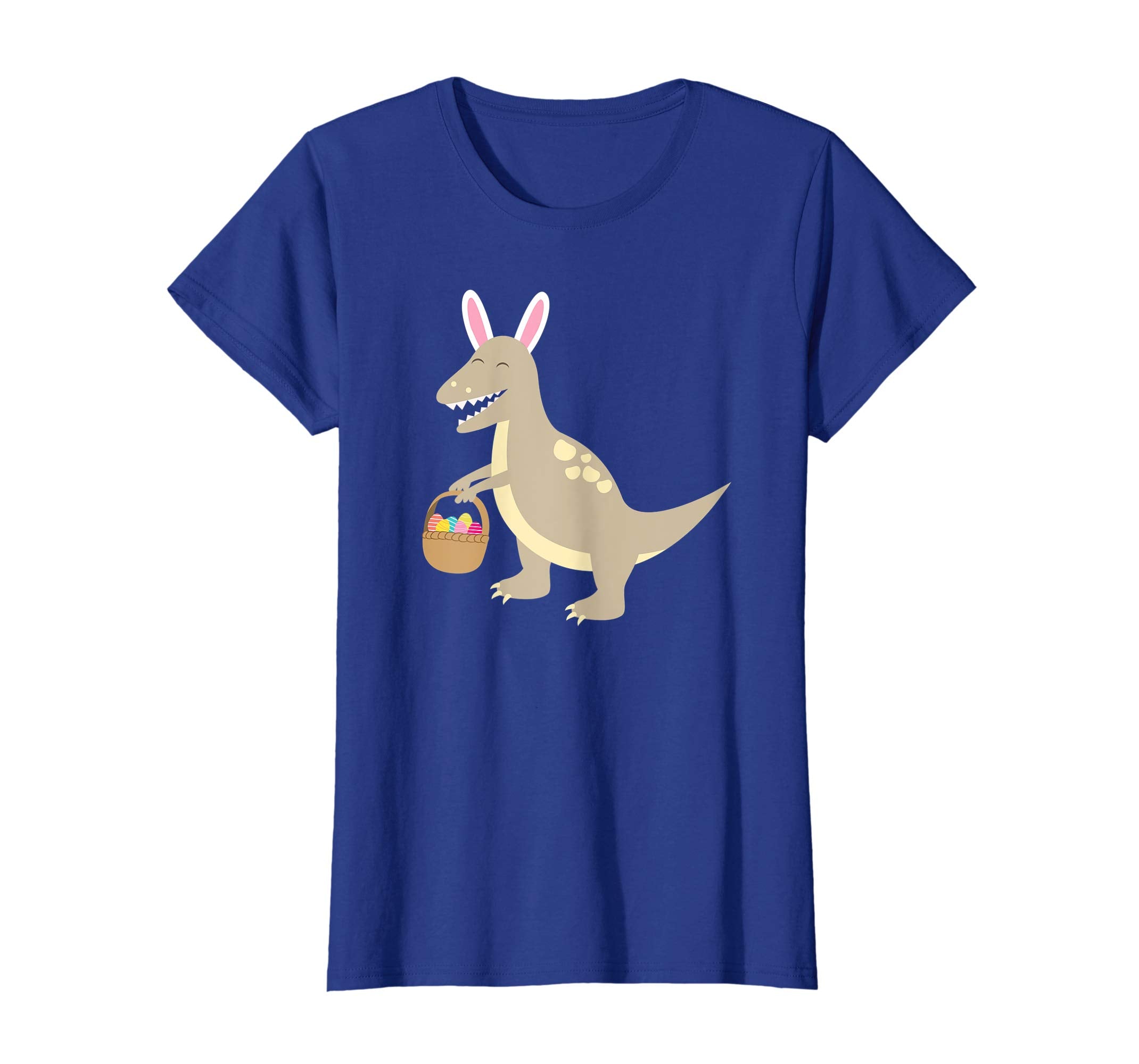 Velociraptor With Bunny Ears T Shirt Basket Of Easter Egg