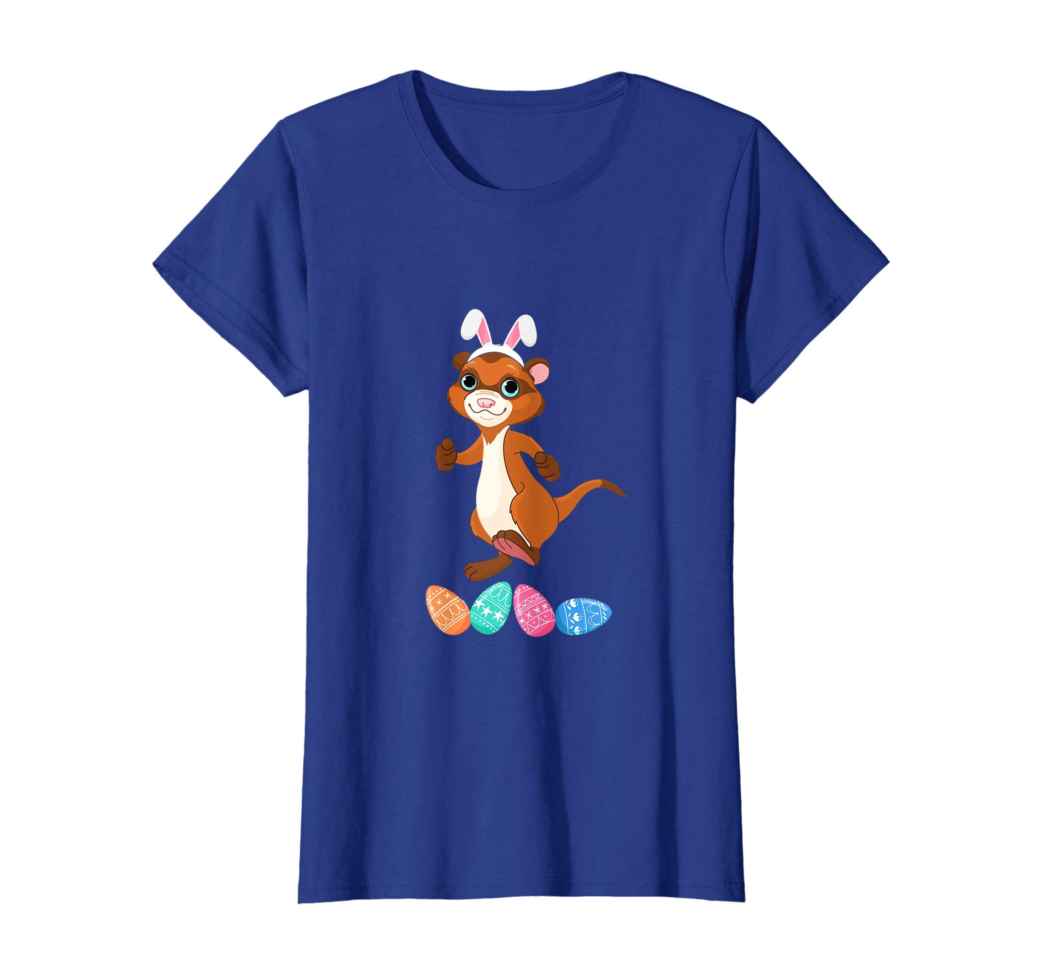Funny Easter Ferret With Bunny Ears And Eggs T Shirt