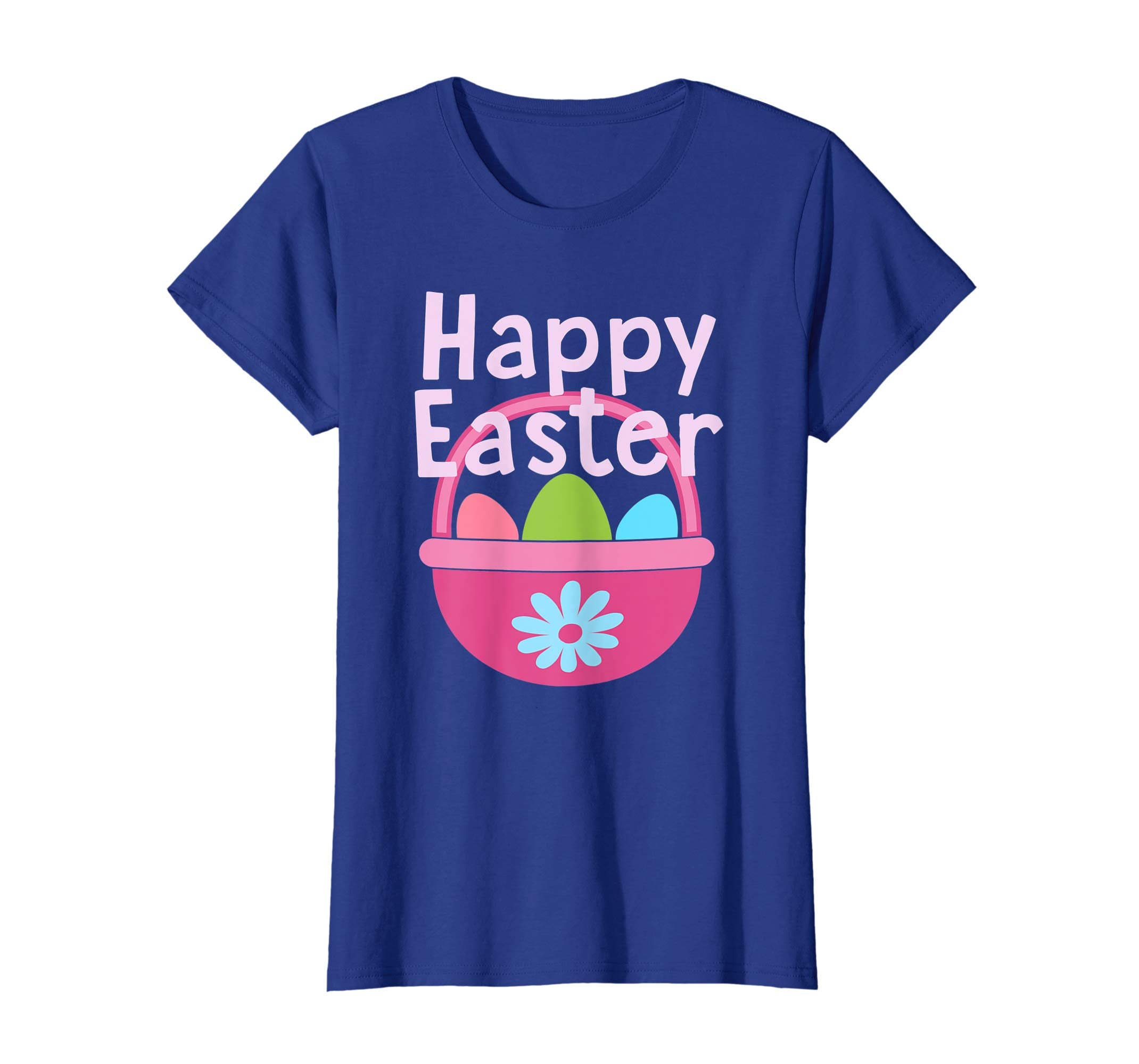 HAPPY EASTER Egg Basket Shirt Girls Kids Toddlers Women Gift