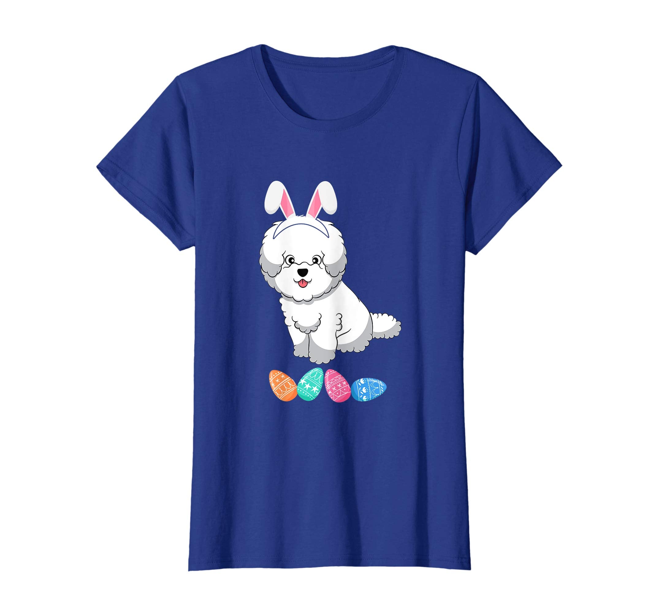 Funny Easter Bichon Frise With Bunny Ears And Eggs T Shirt