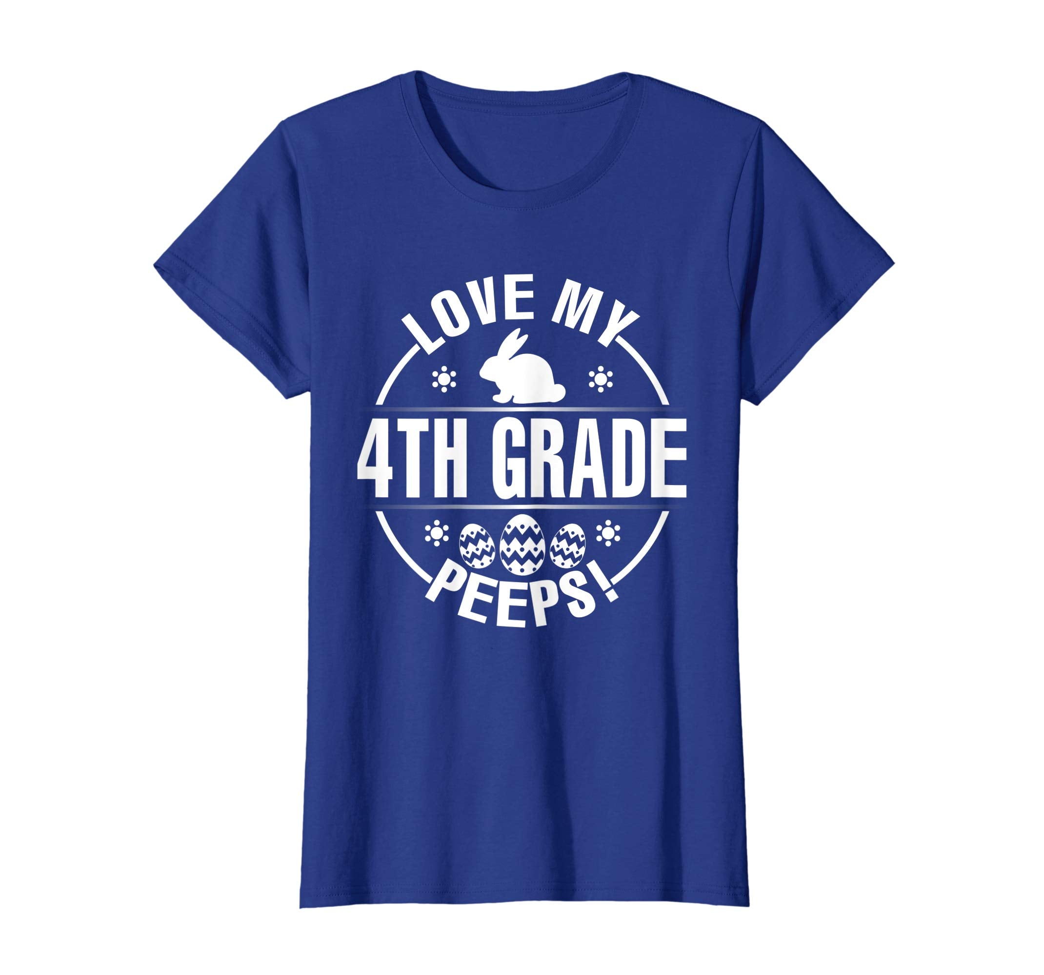 Bunny &amp; Easter Eggs Love My 4TH Grade Peeps Happy Day Shirt