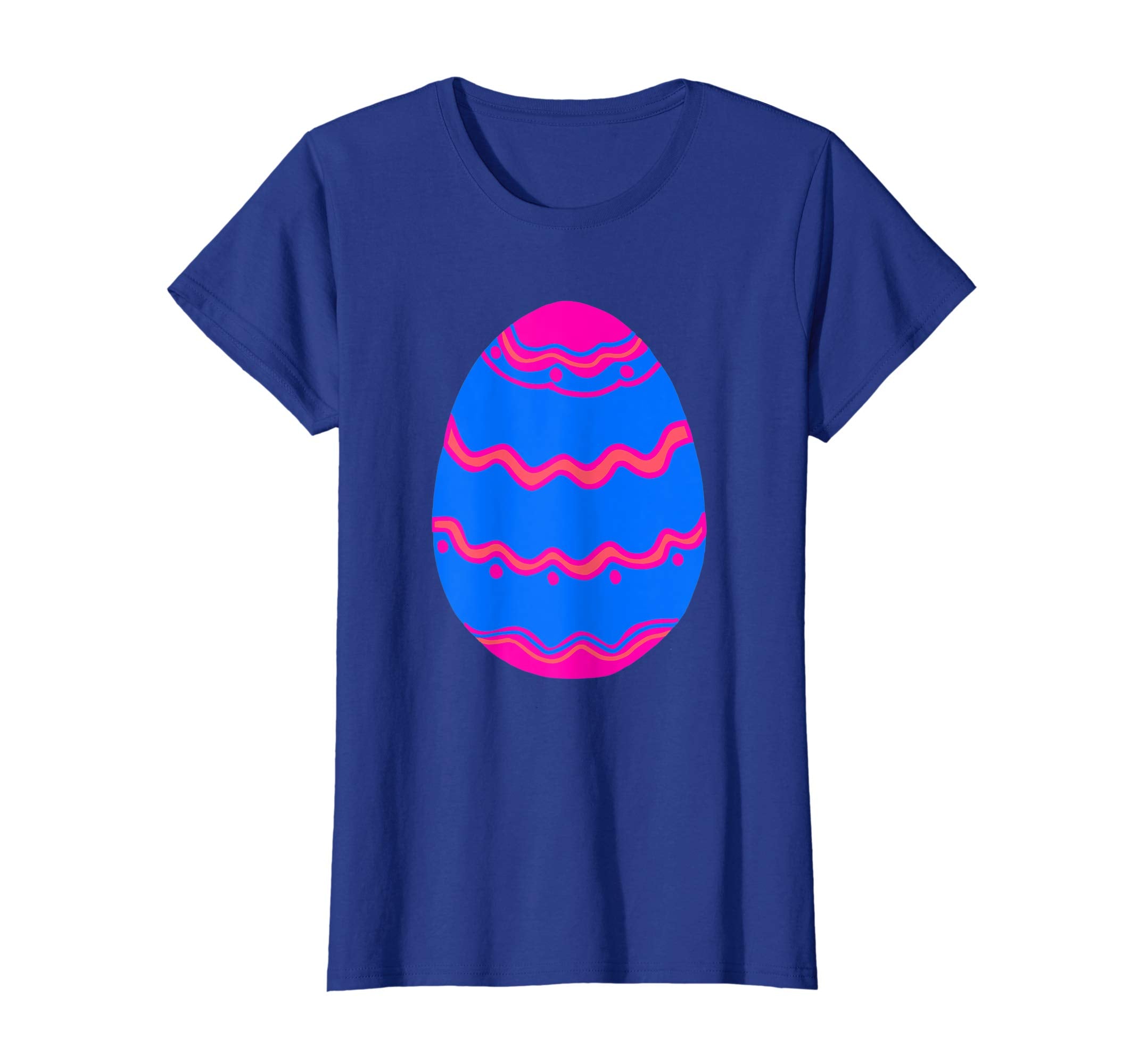 Easter bunny pink and dark blue egg tshirt