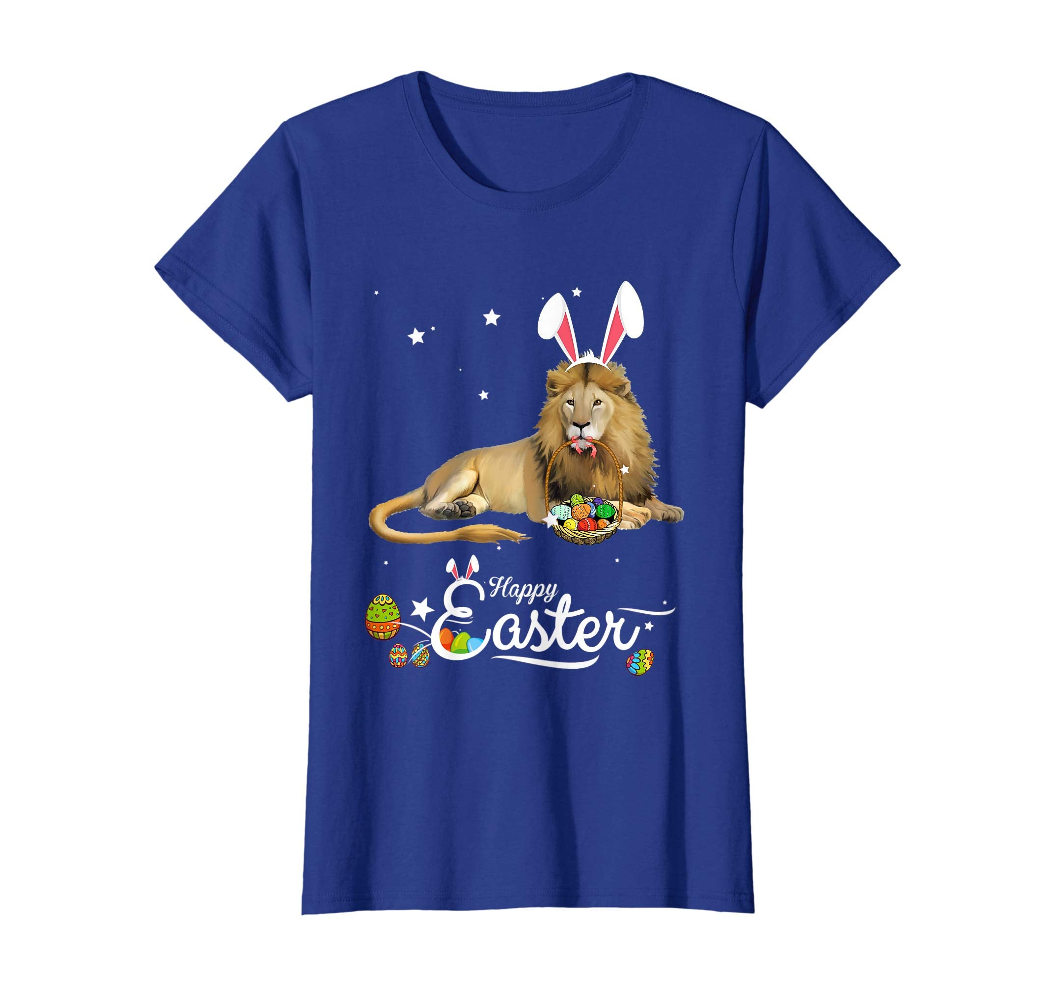 Cute Easter Lion with Bunny Ears and Eggs T Shirt