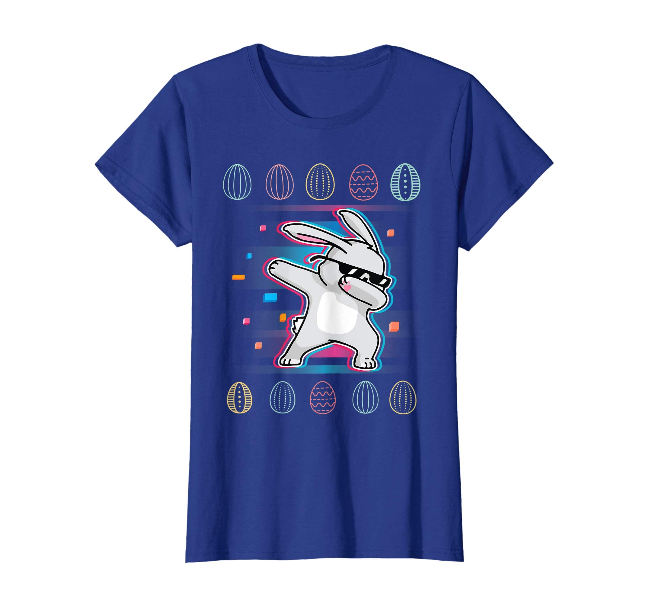 Neon Vintage Rabbit Bunny Dabbing Around Easter Eggs Shirt