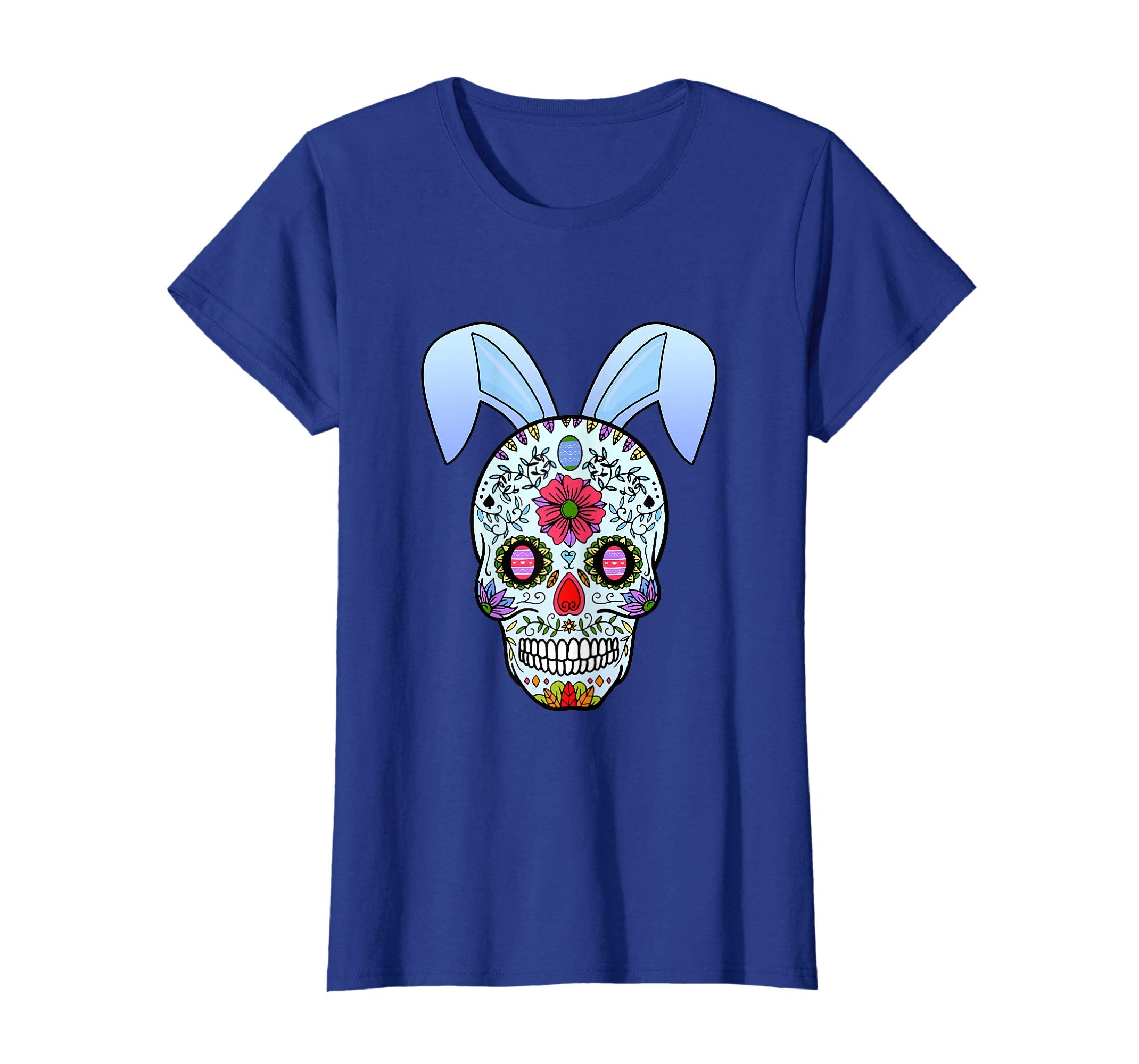 Funny Bunny Sugar Skull Easter Day T-Shirt Gift Day Of Dead