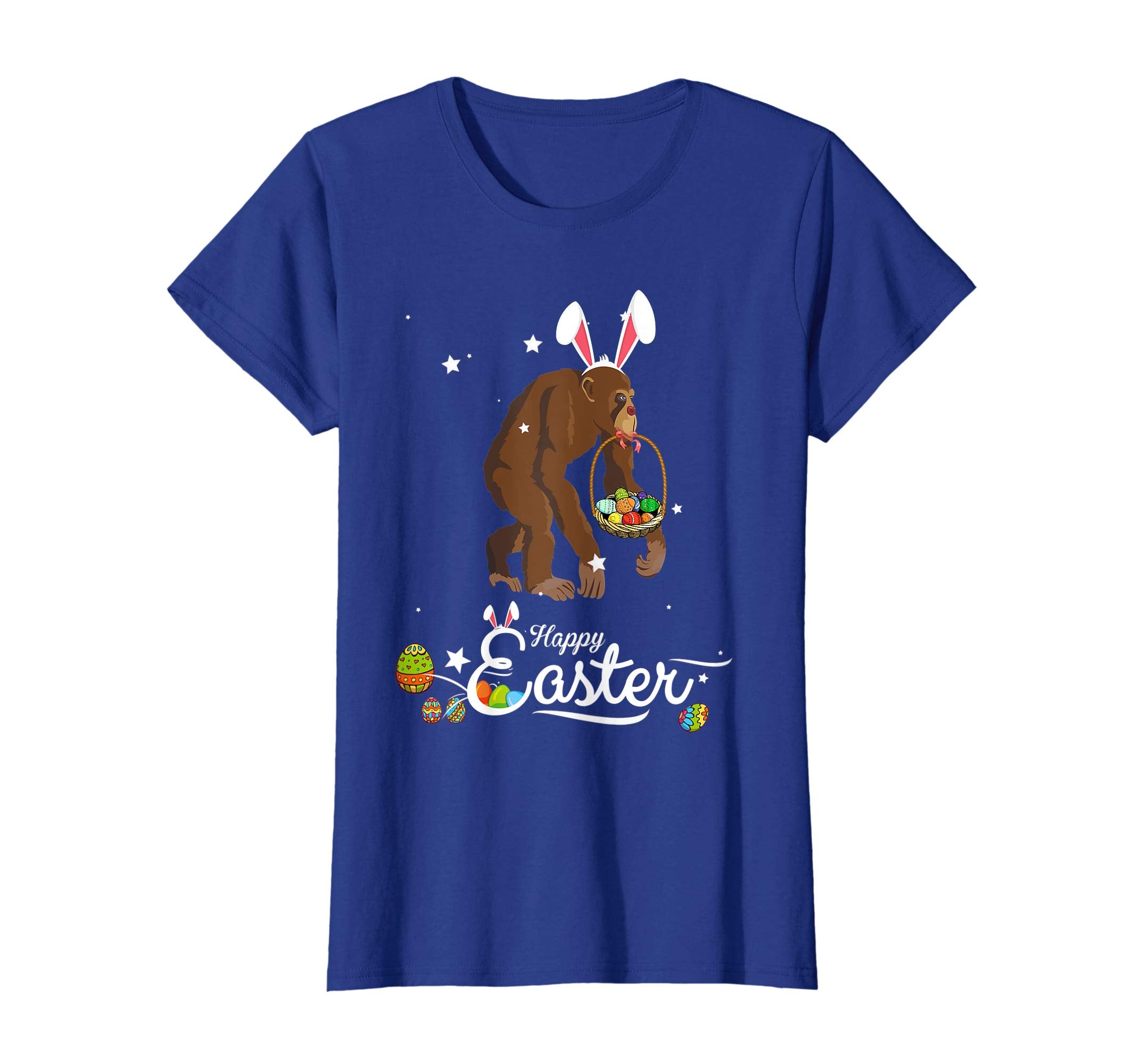 Cute Easter Monkey with Bunny Ears and Eggs T Shirt