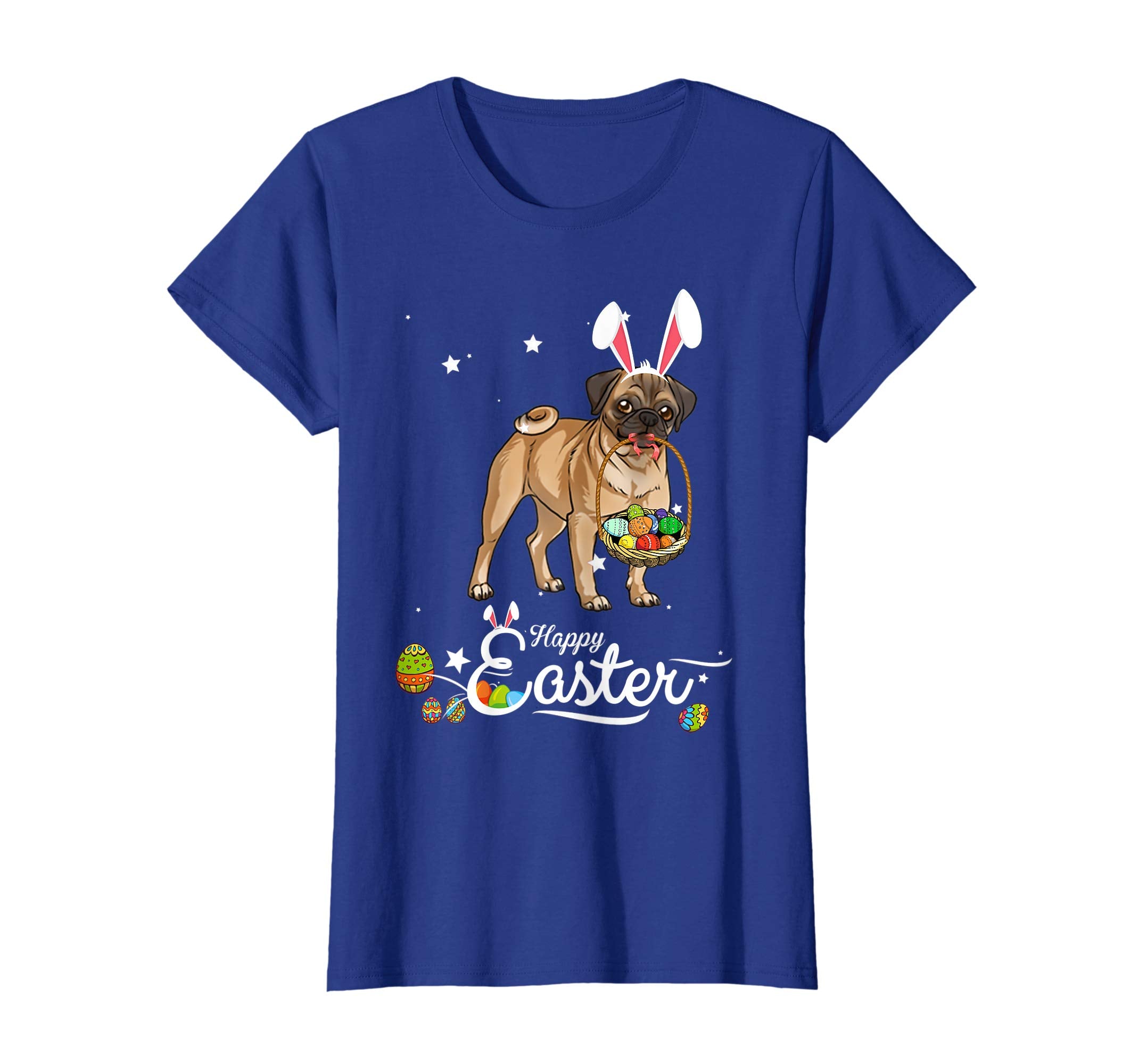 Pug Dog With Bunny Hat Easter Costume T Shirt