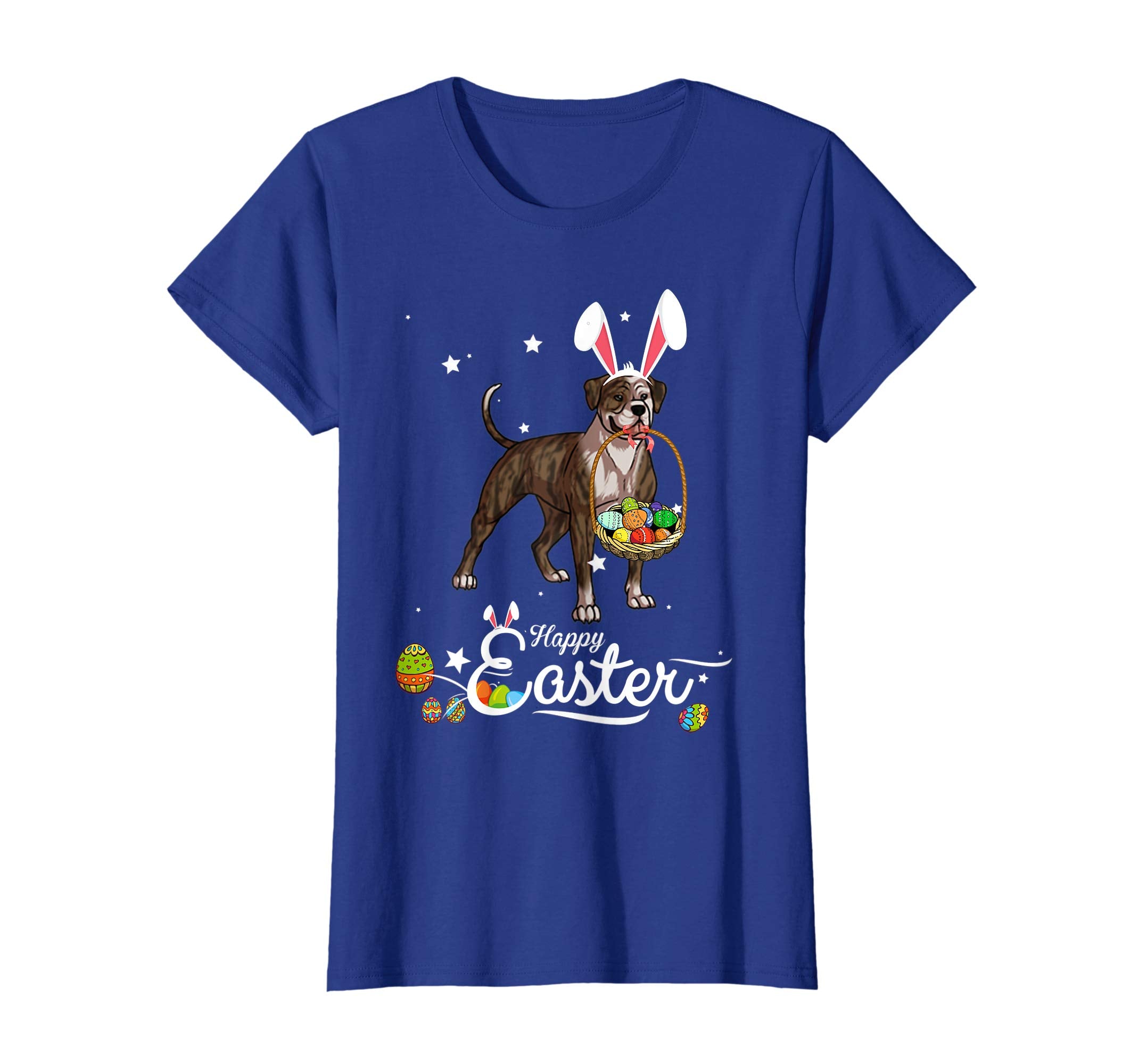 American Bulldog Dog With Bunny Hat Easter Costume T Shirt