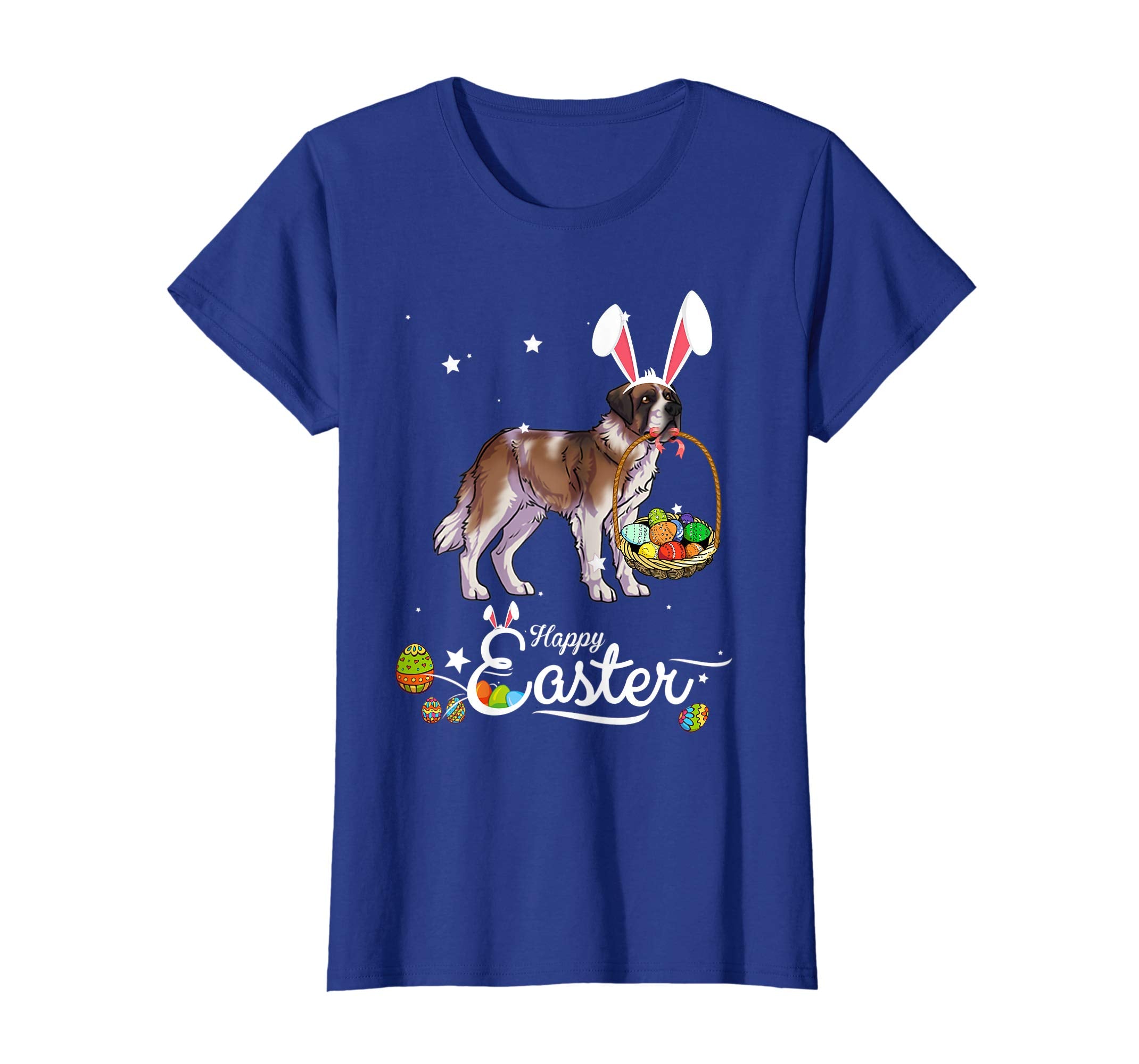 Saint Bernard Dog With Bunny Hat Easter Costume T Shirt