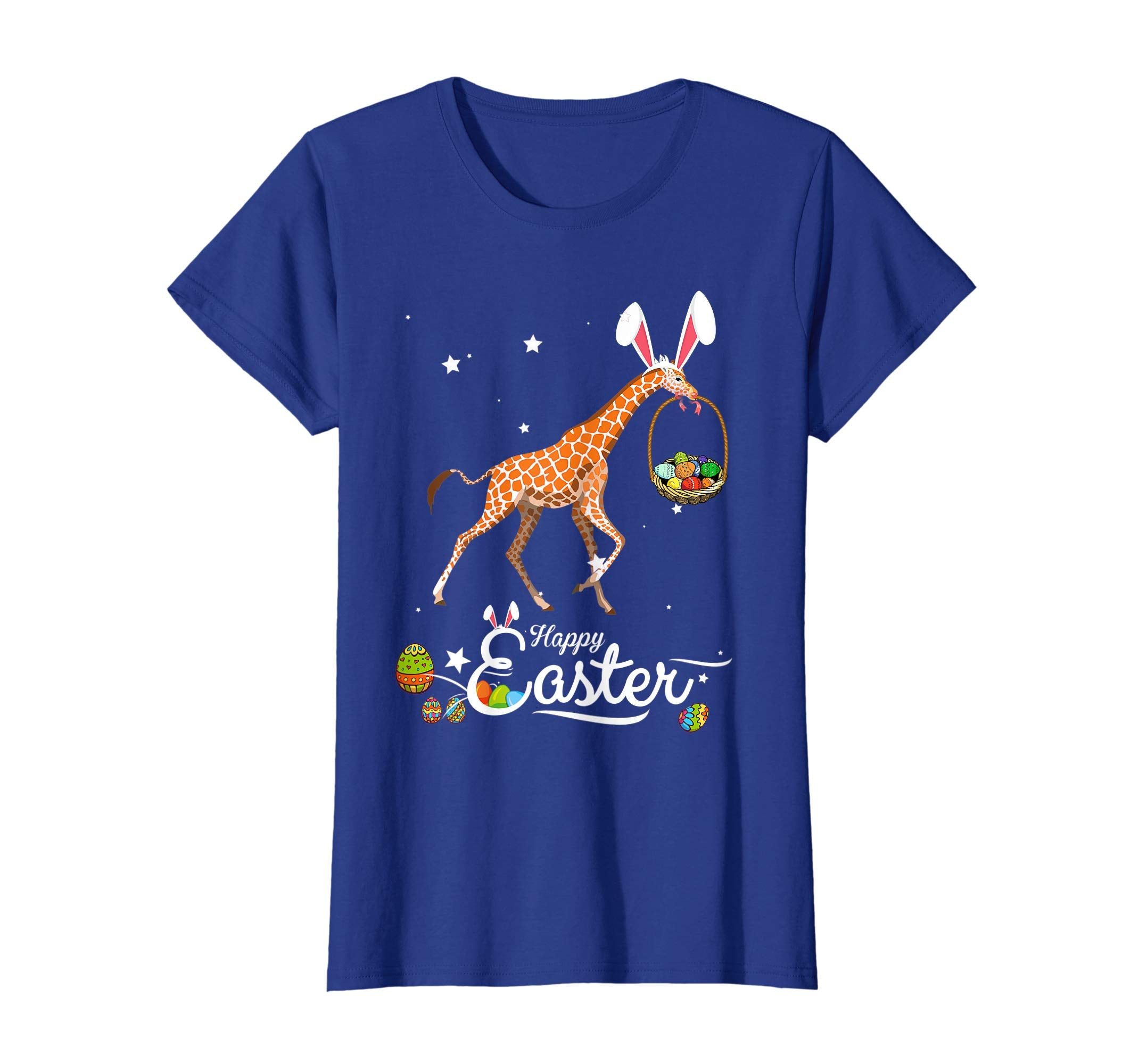 Cute Easter Giraffe with Bunny Ears and Eggs T Shirt