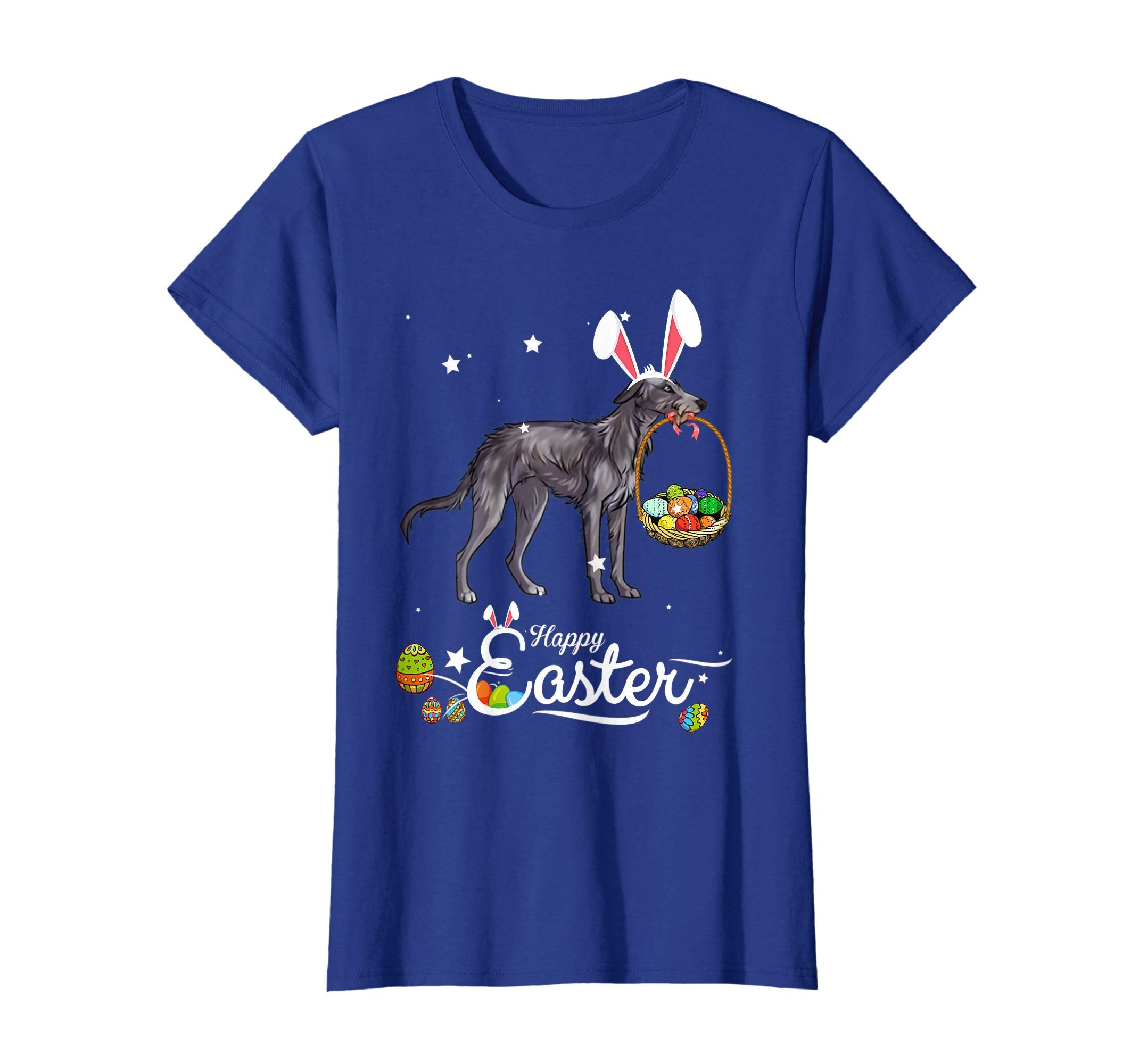 Scottish Deerhound Dog With Bunny Hat Easter Costume T Shirt