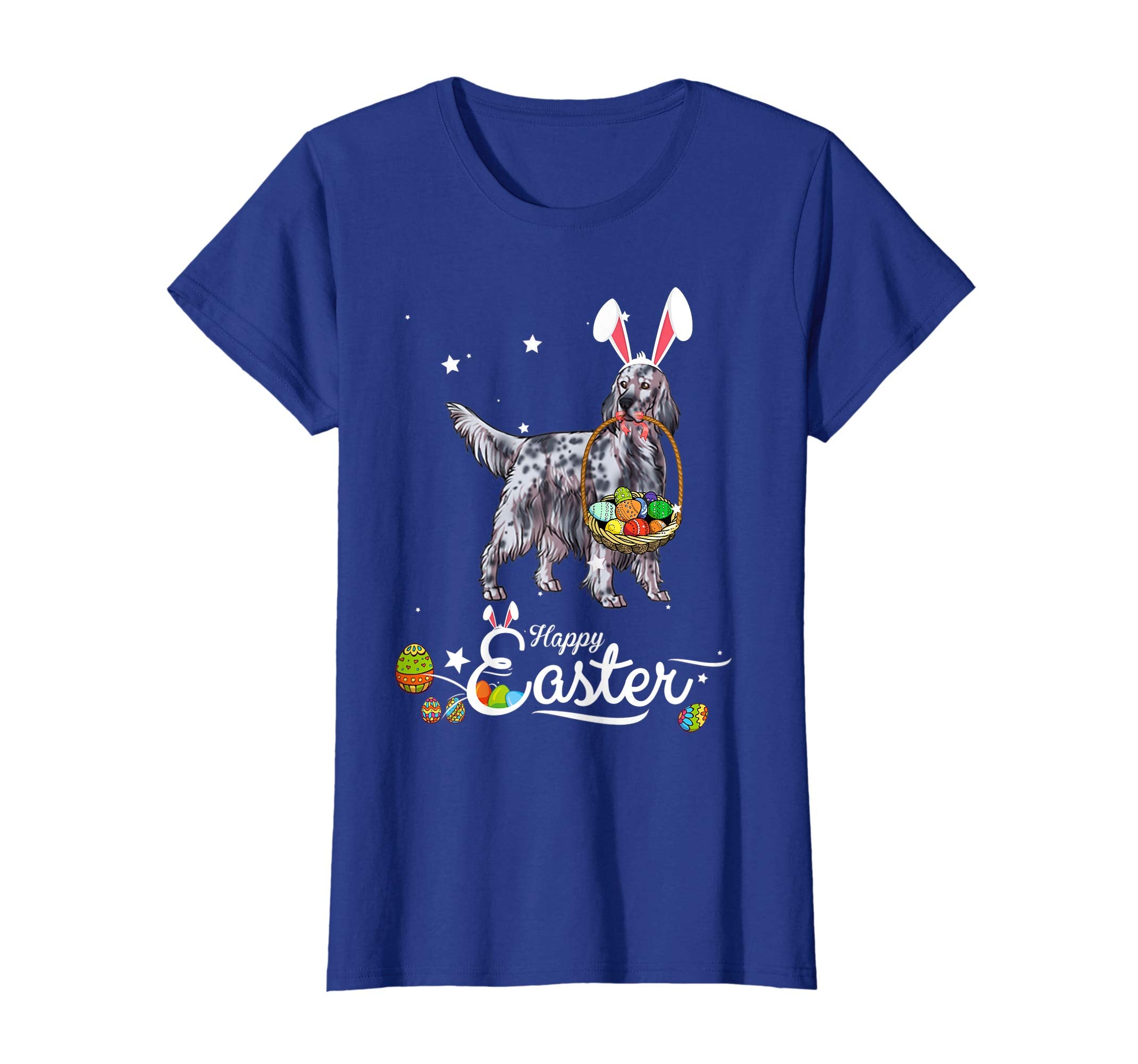 English Setter Dog With Bunny Hat Easter Costume T Shirt