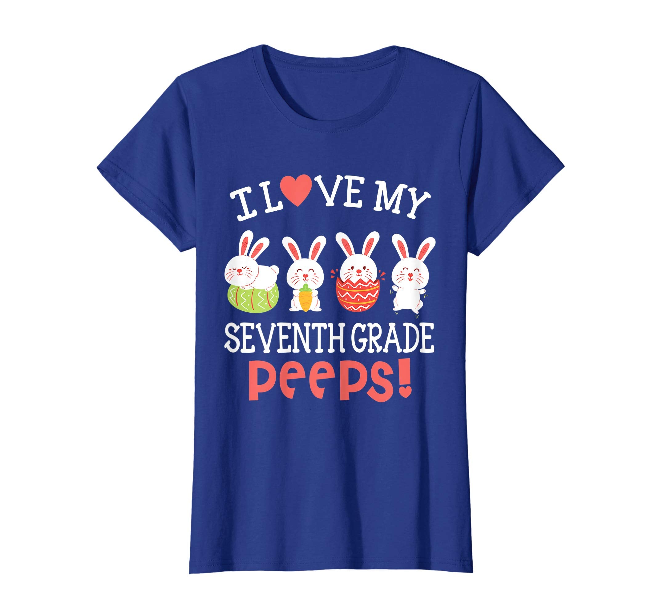 I Love My Seventh Grade Peeps Bunnies Easter Teacher Shirt