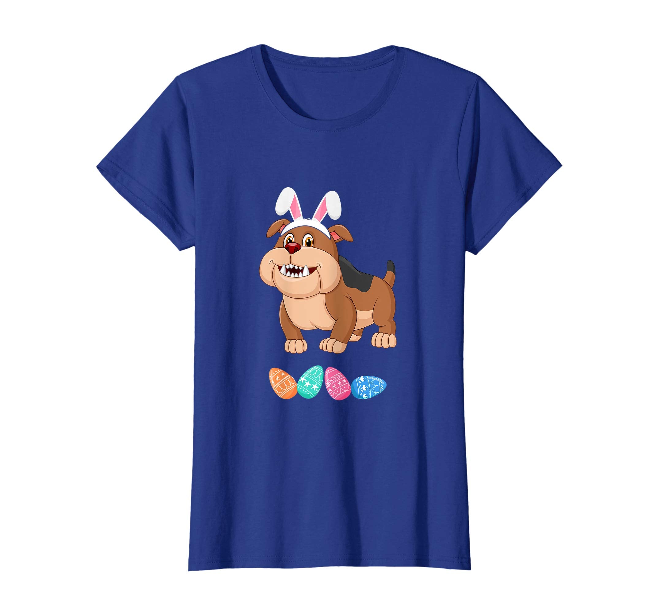 Funny Easter Bulldog With Bunny Ears And Eggs T Shirt