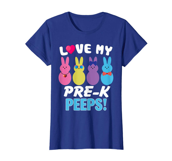 I Love My Pre-k Peeps Bunnies Happy Easter Teacher Shirt