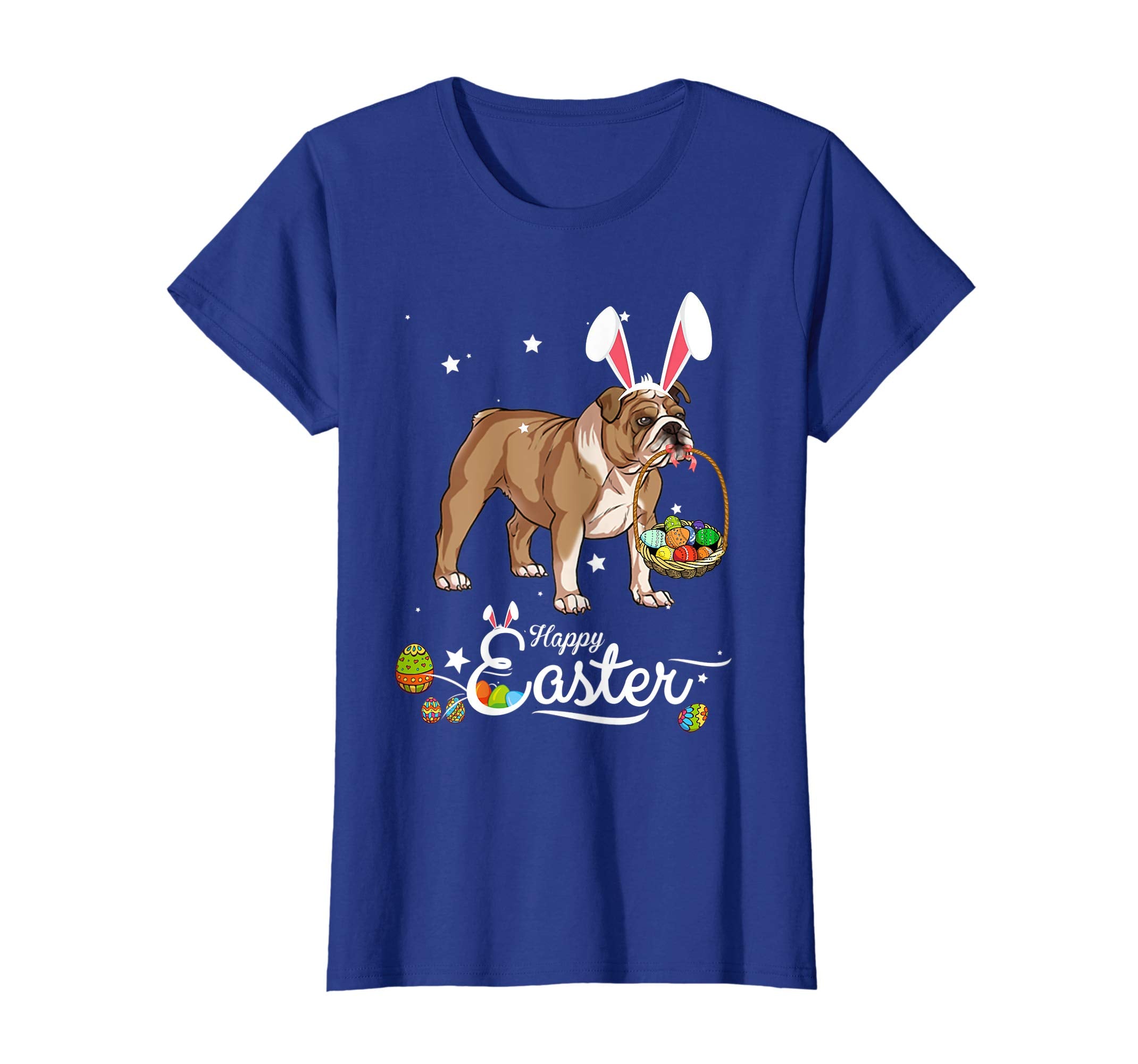 English Bulldog Dog With Bunny Hat Easter Costume T Shirt