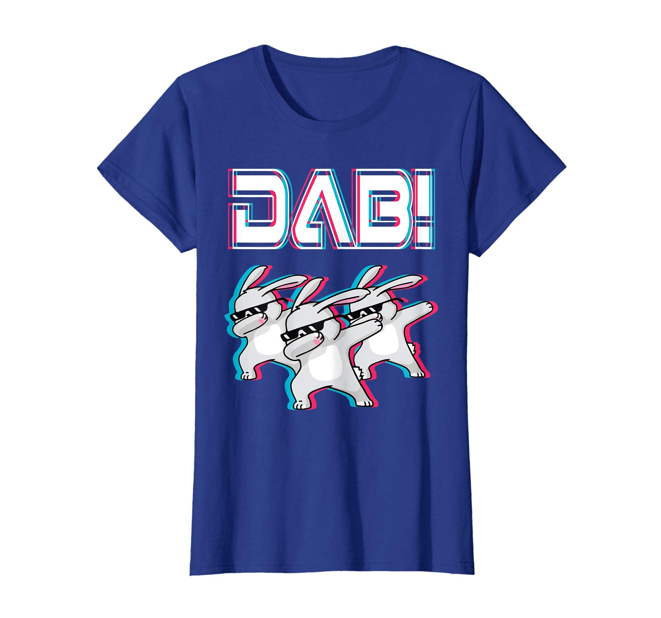Light Retro Three Bunny Dabbing Dance Happy Easter Shirt DAB
